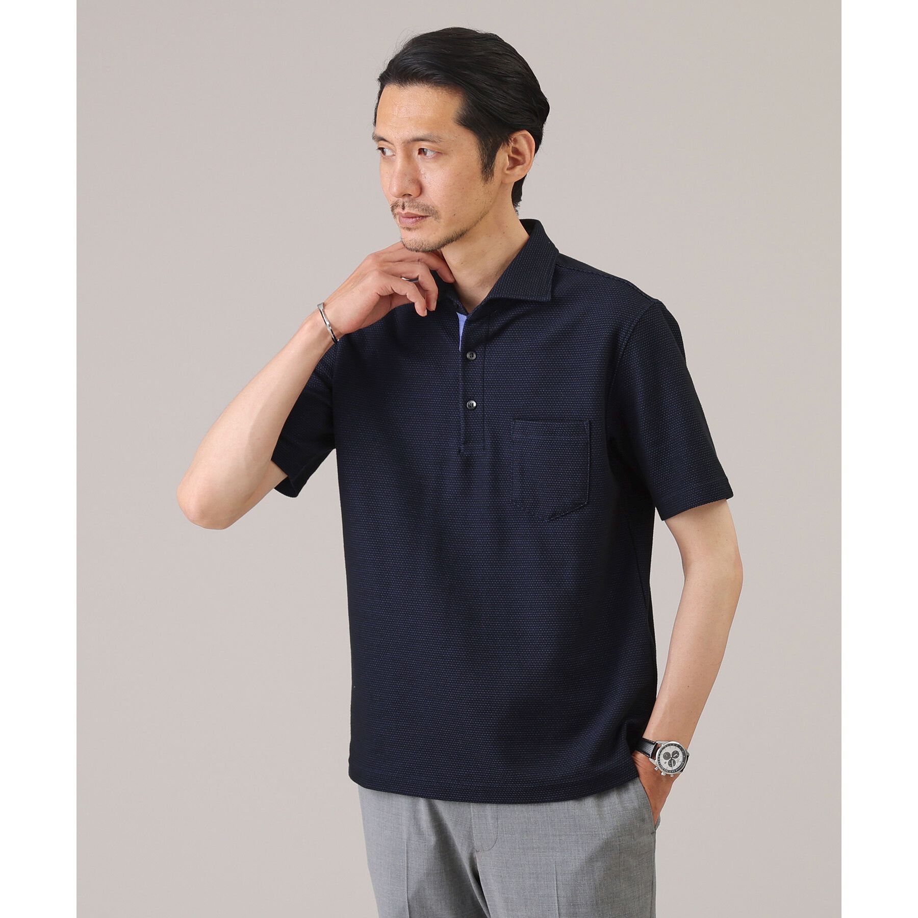 TAKEO KIKUCHI「【抗菌防臭／9色5サイズ展開】ハニカムメランジ ポロシャツ」|ポロシャツ|