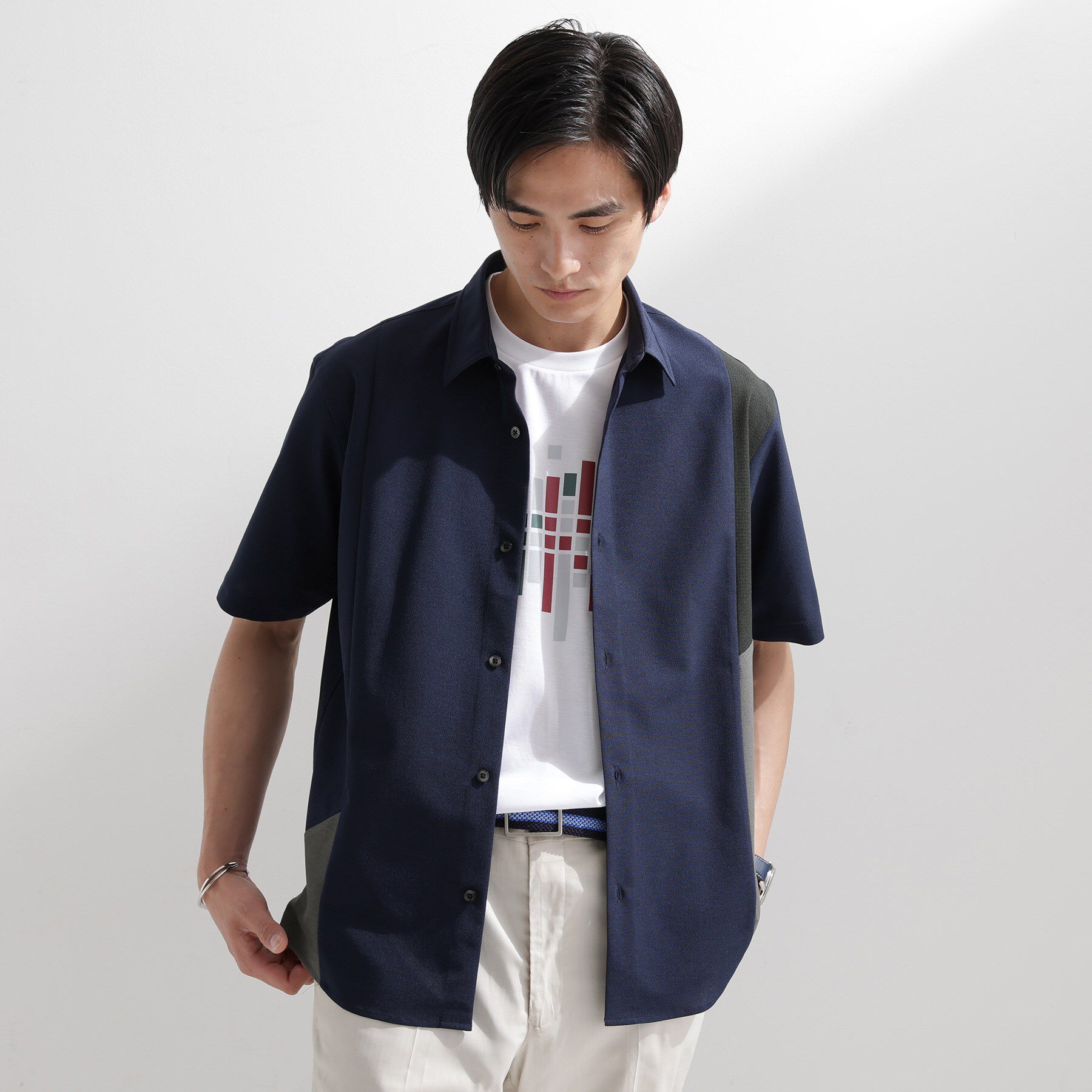 TAKEO KIKUCHI「サイド切り替え 半袖シャツ」|シャツ・ブラウス|