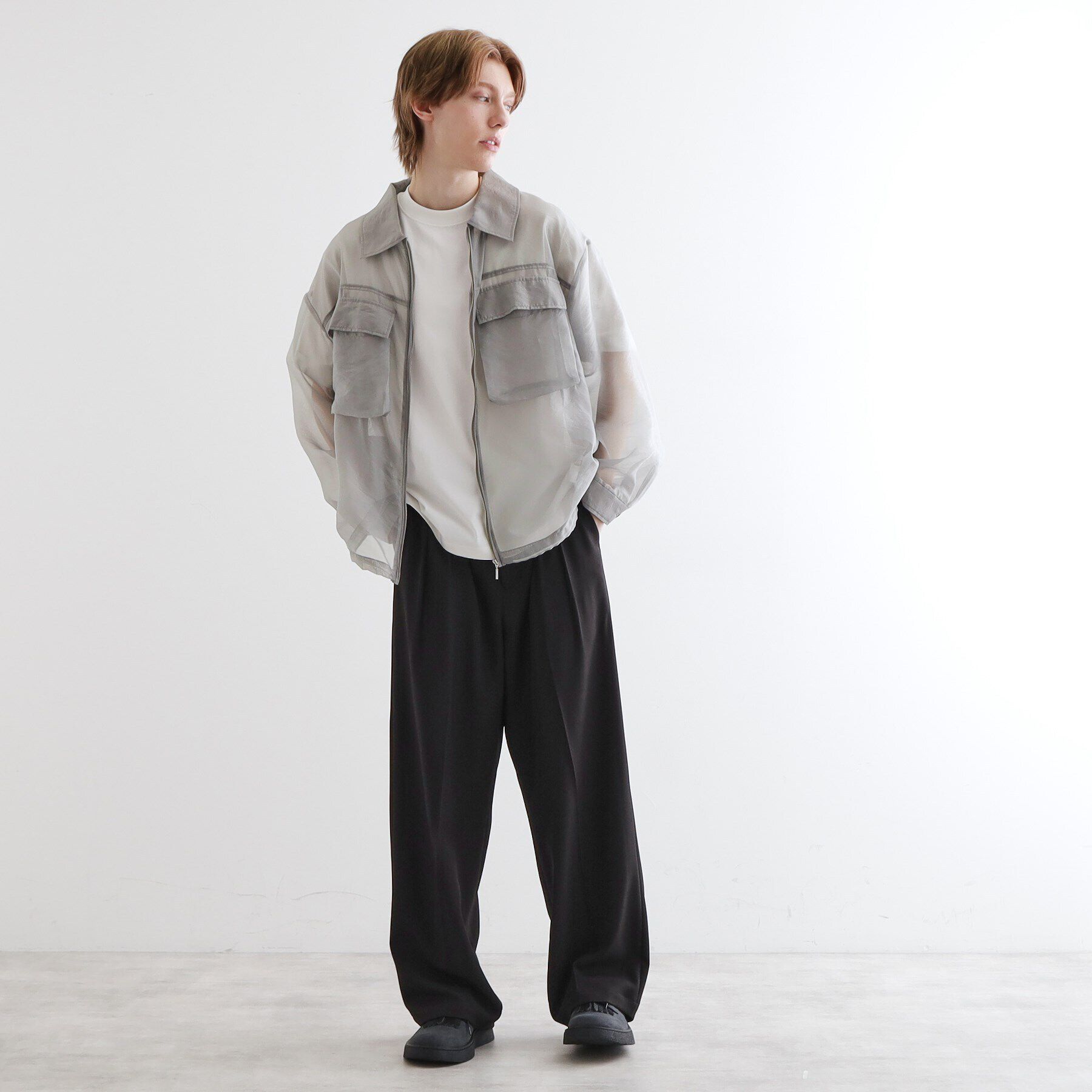 tk.TAKEO KIKUCHI「シアーシャツアウター」|シャツ・ブラウス|