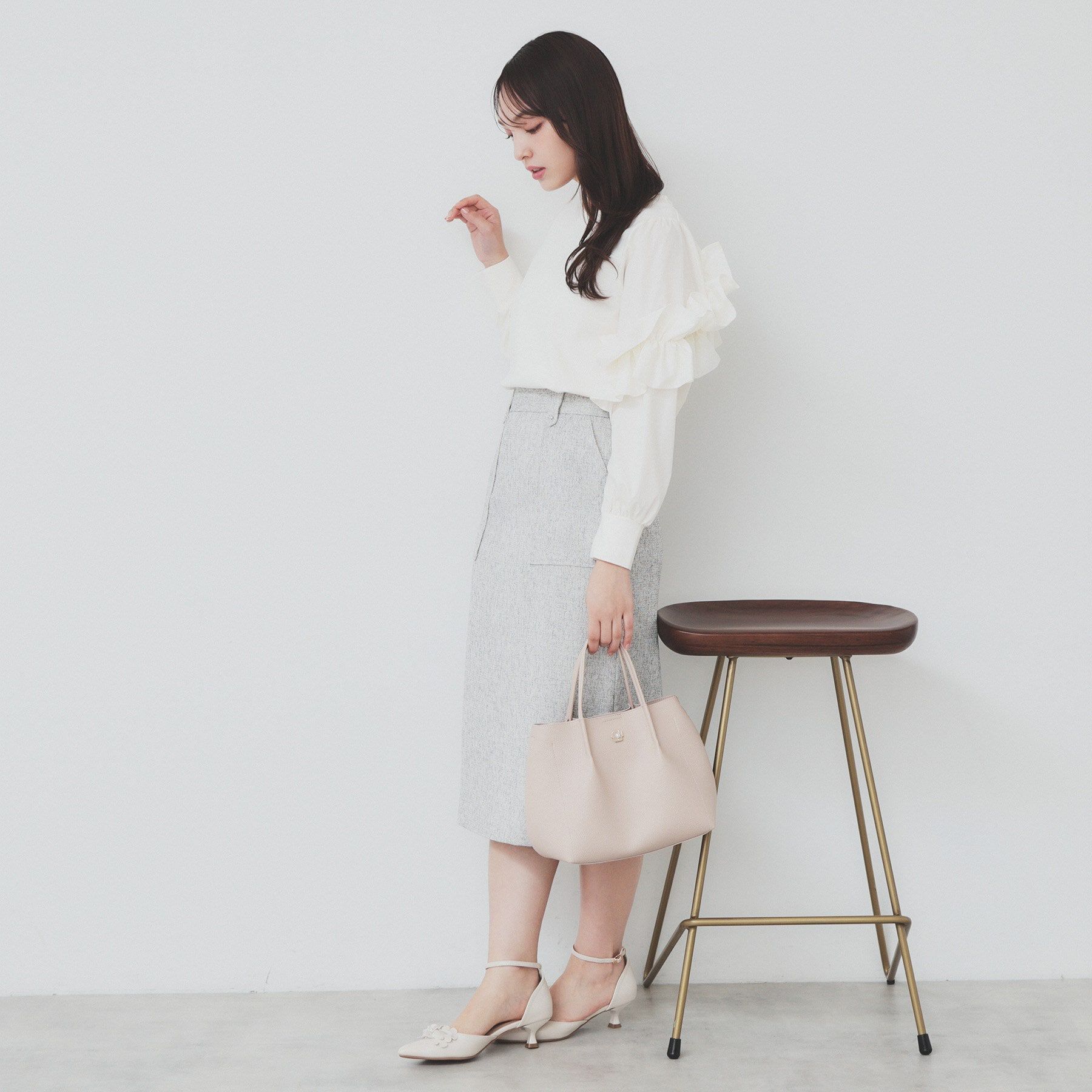 index「フリルスリーブドッキングトップス【洗濯機洗い可】」|Tシャツ・カットソー|