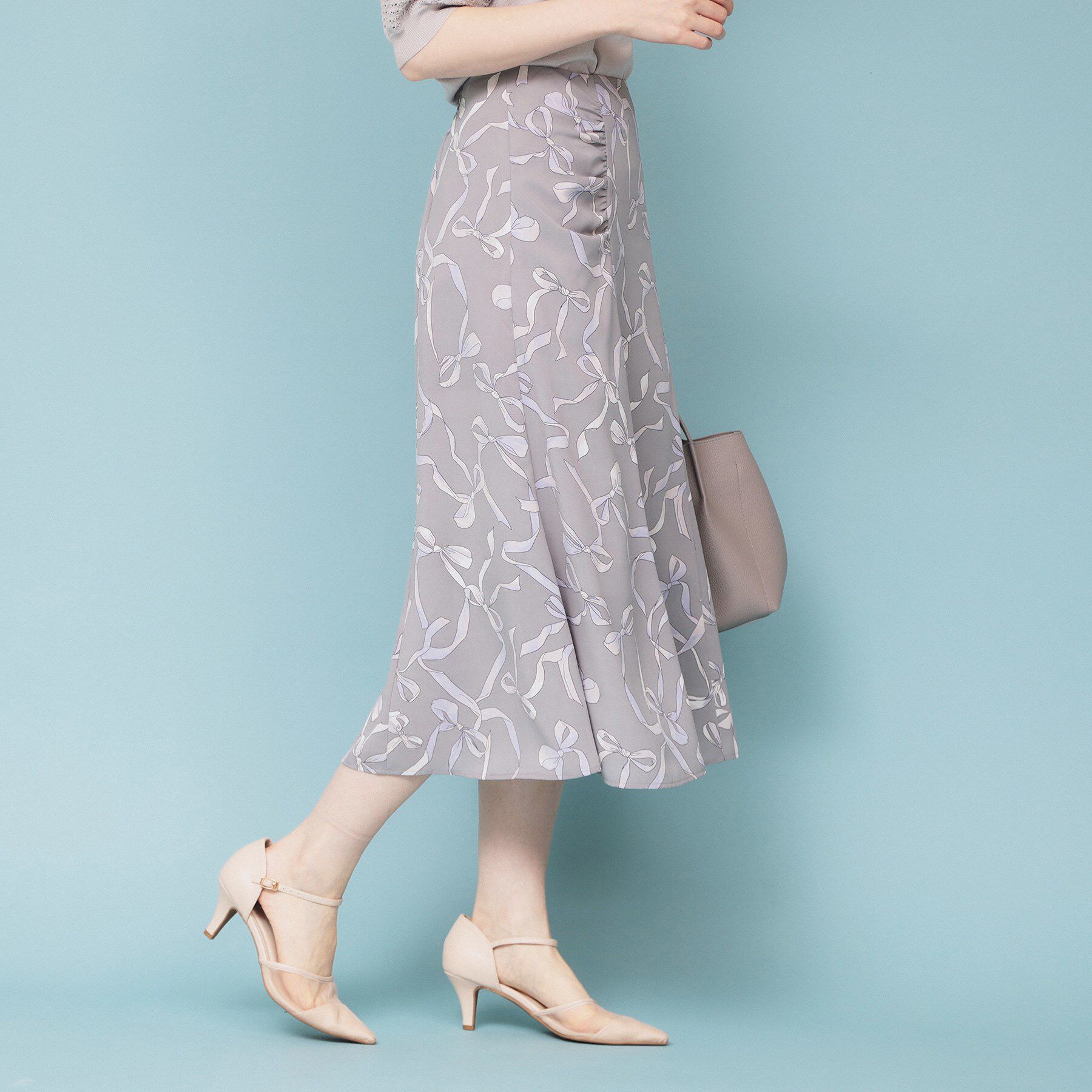 index「リボン柄マーメイドフレアスカート【洗濯機洗い可/イージーアイロン】」|スカート|