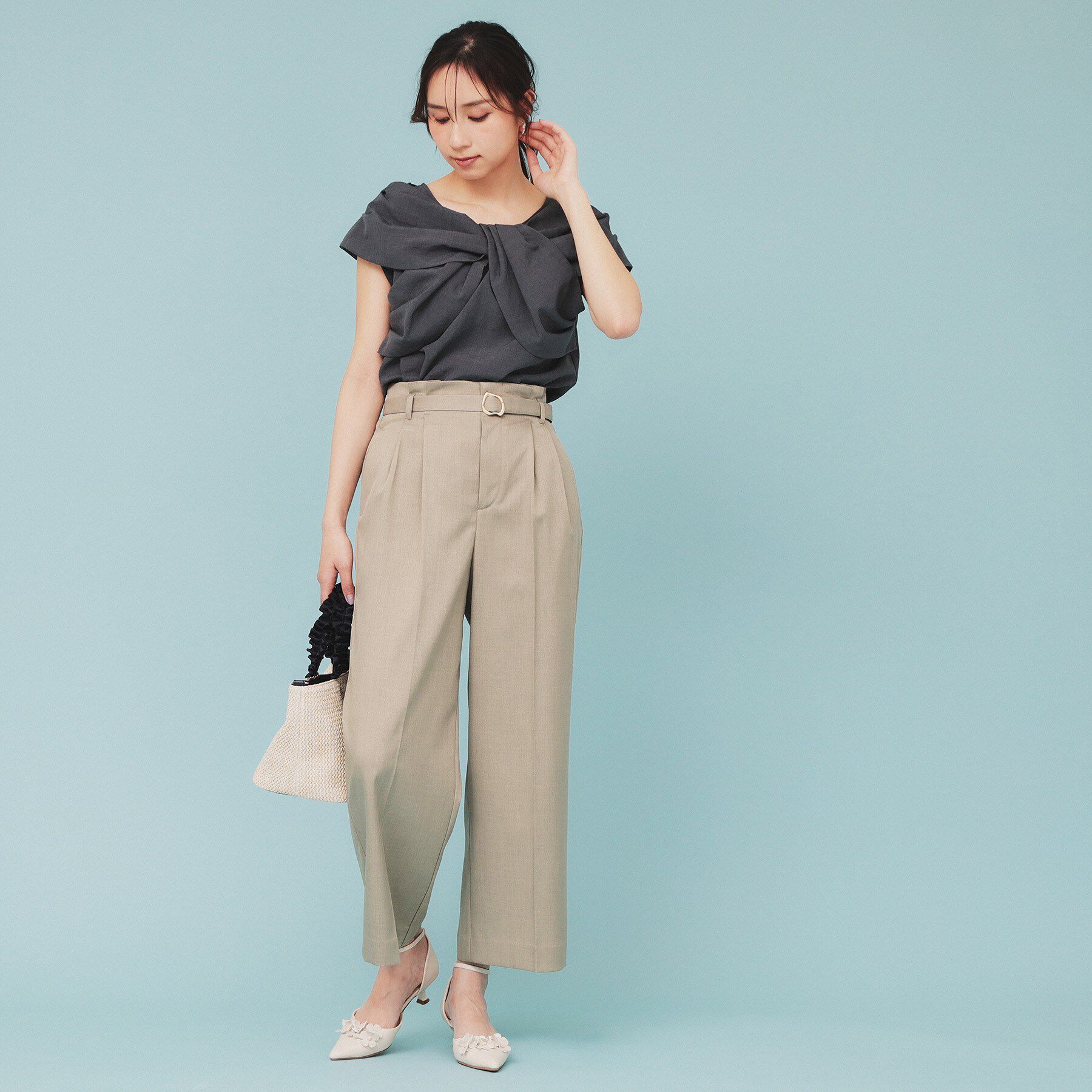 index「ビッグリボンショールブラウス【洗濯機洗い可/吸水速乾/防シワ/抗ピル/イージーアイロン】」|シャツ・ブラウス|