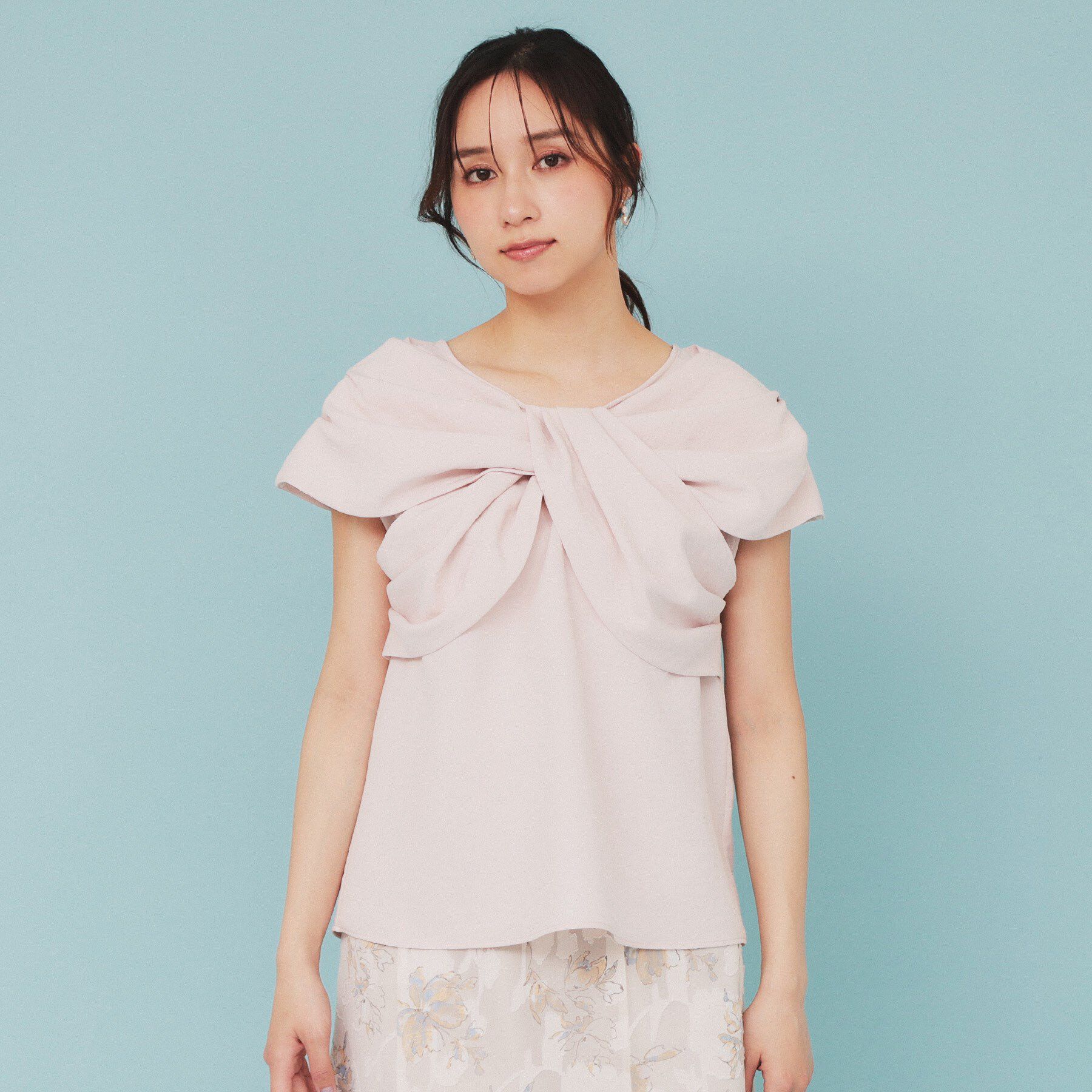 index「ビッグリボンショールブラウス【洗濯機洗い可/吸水速乾/防シワ/抗ピル/イージーアイロン】」|シャツ・ブラウス|