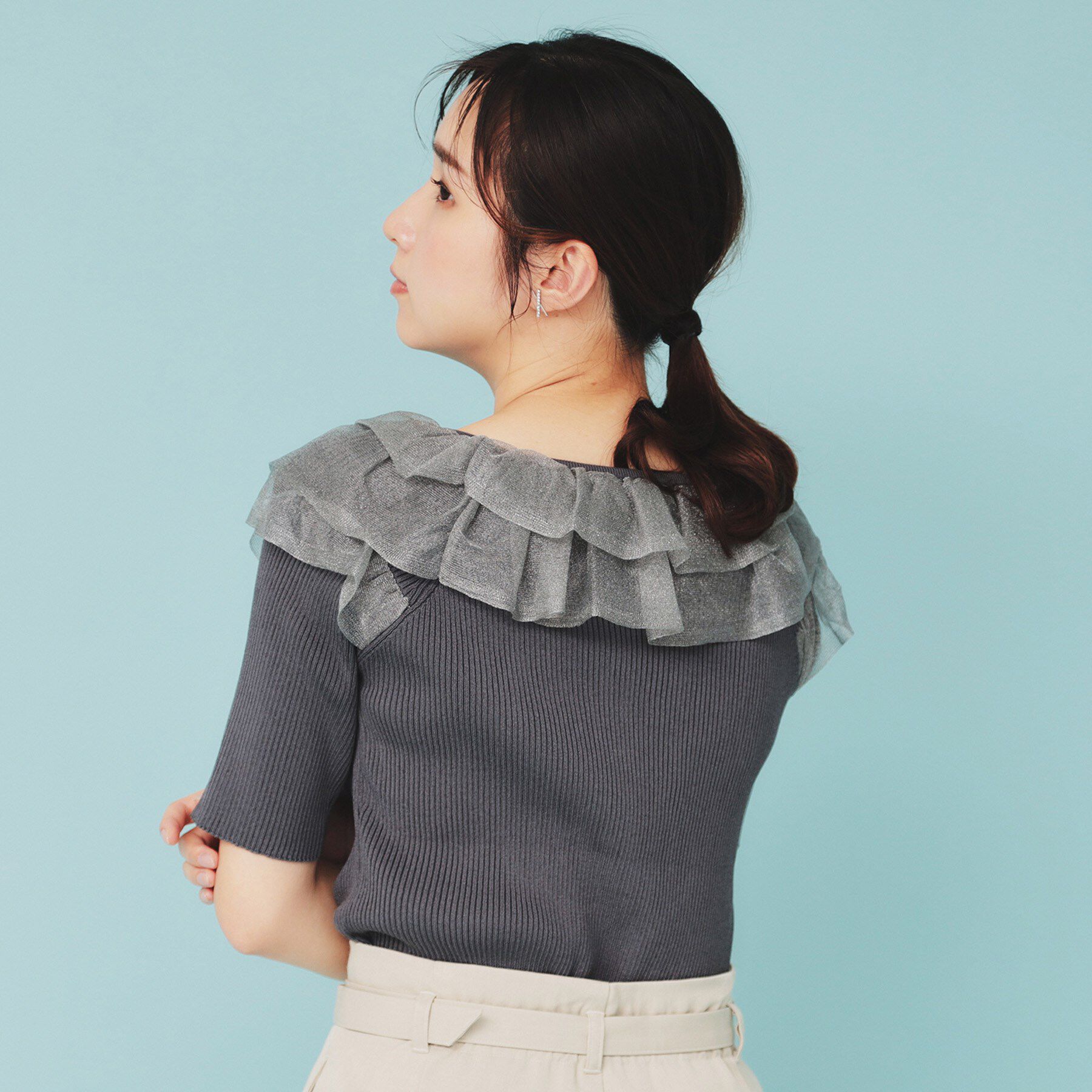 index「シアーラメフリルニット【洗濯機洗い可】」|ニット・セーター|