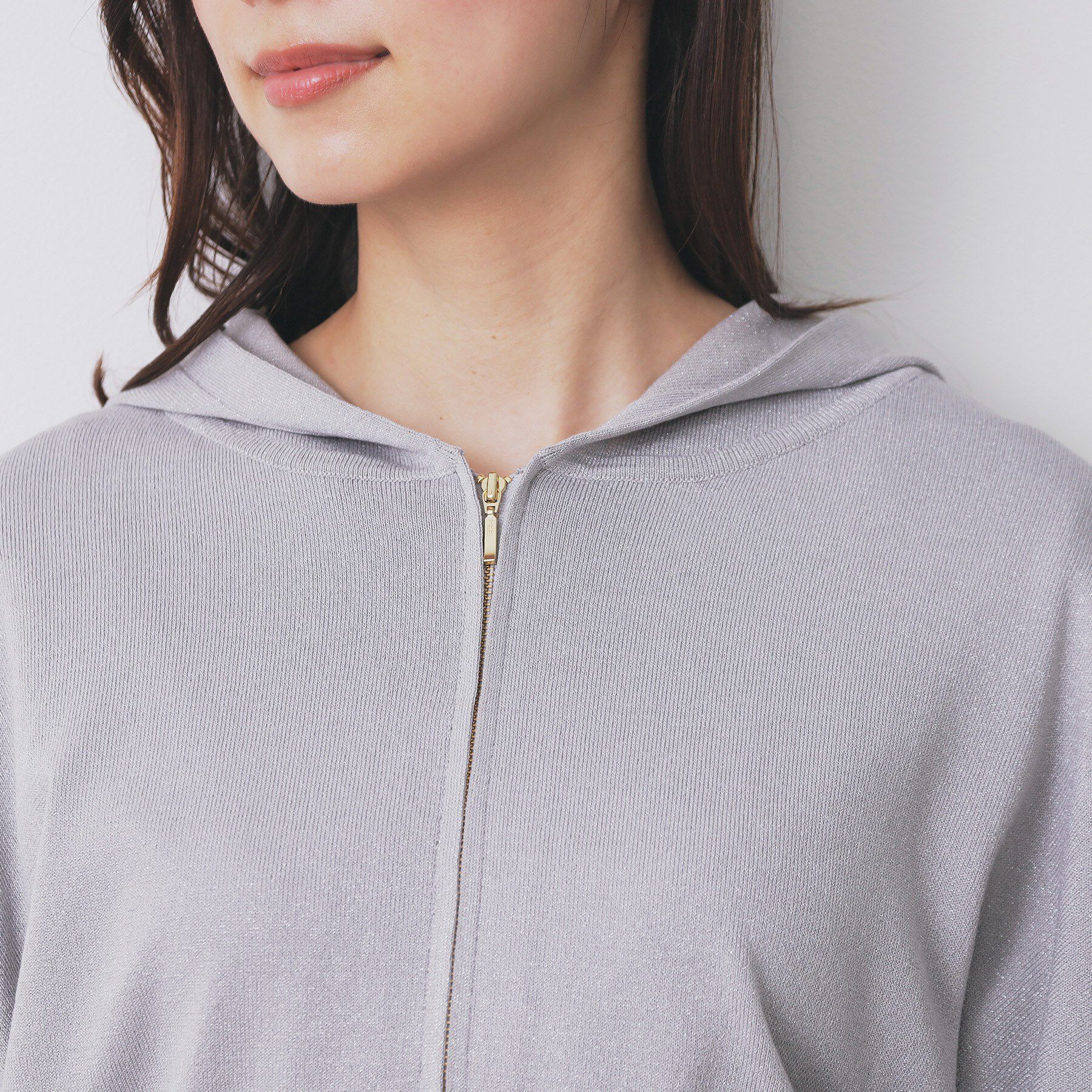 index「ドルマンジップラメパーカ【洗濯機OK】」|パーカー|