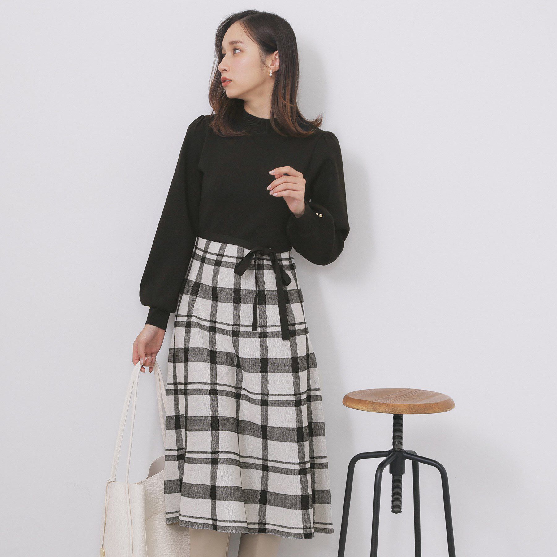 index「ハイネックニットワンピース【洗濯機OK/抗ピル】」|ワンピース|