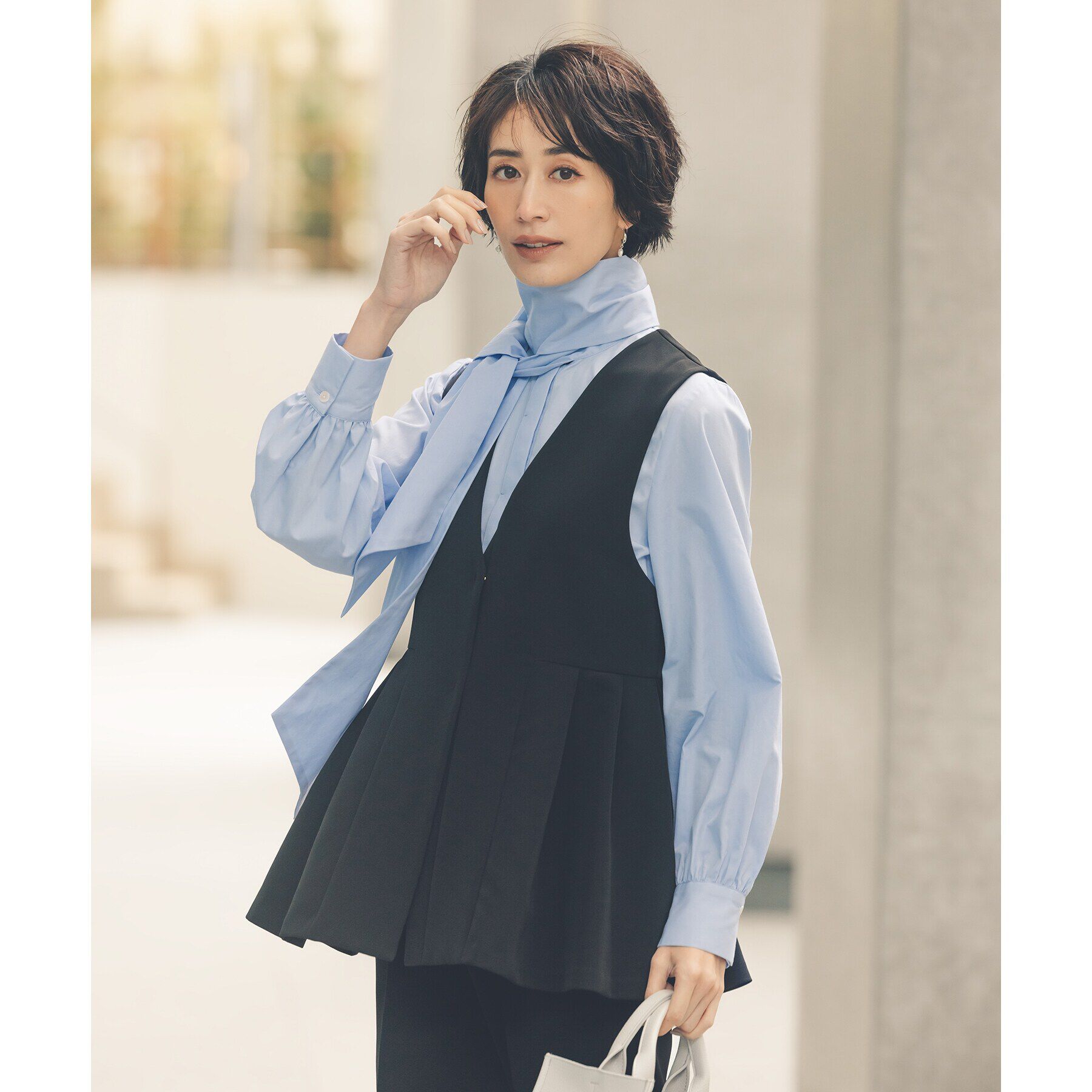 OPAQUE.CLIP「《STORY掲載》ボウタイシャツブラウス/通勤対応【洗濯機洗い可】」|シャツ・ブラウス|