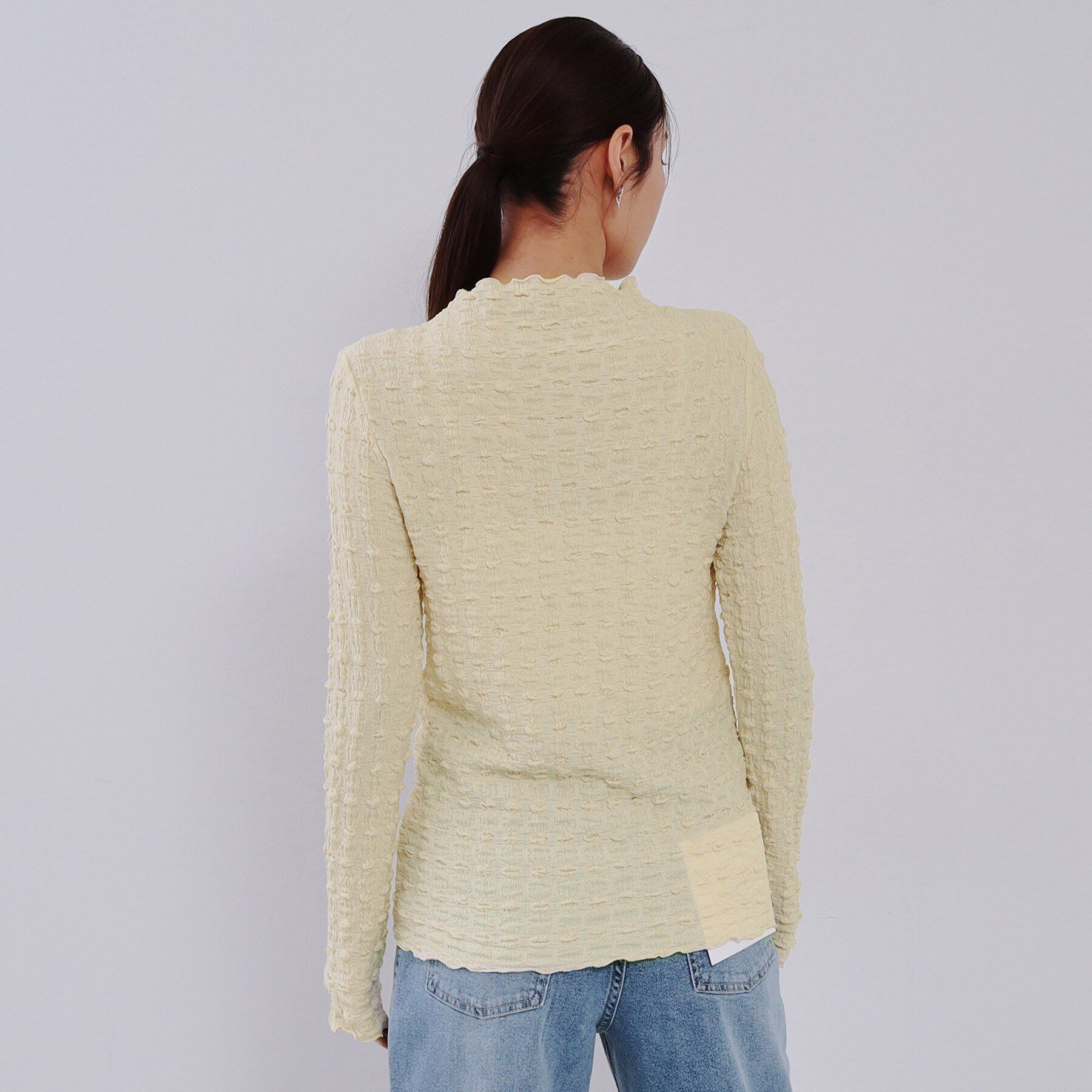 OPAQUE.CLIP「ぽこぽこハイネックカットソー【洗濯機洗い可】」|Tシャツ・カットソー|