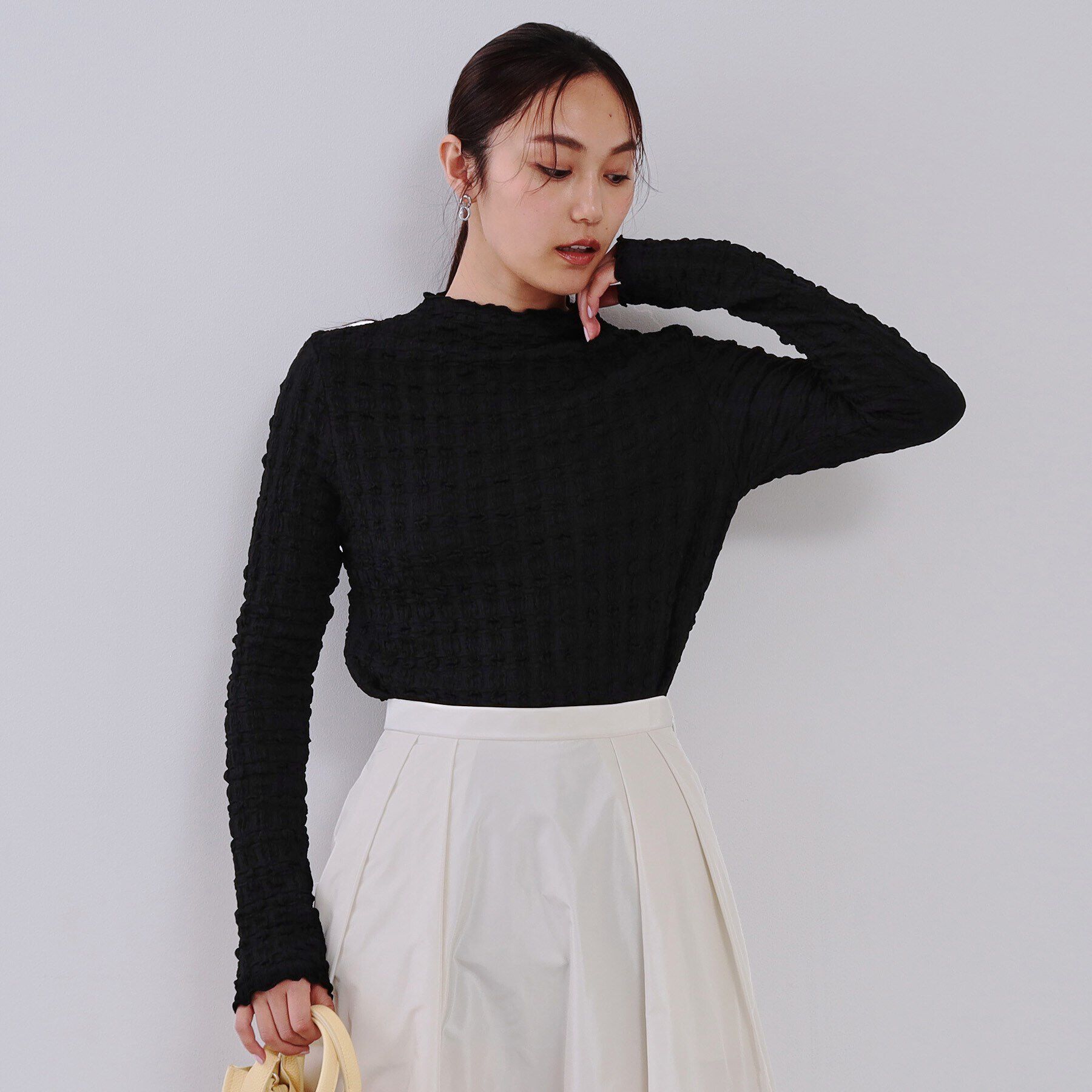 OPAQUE.CLIP「ぽこぽこハイネックカットソー【洗濯機洗い可】」|Tシャツ・カットソー|