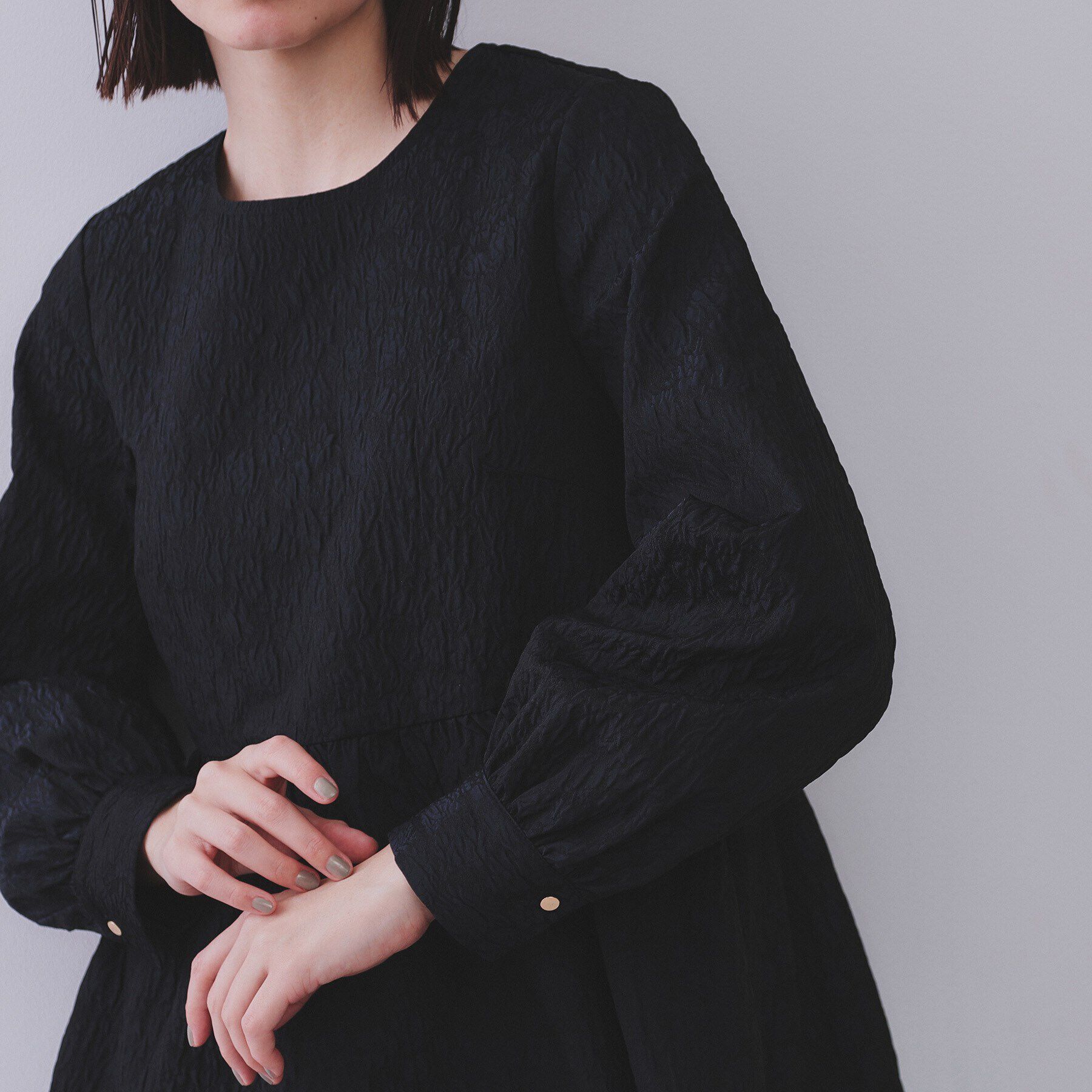 OPAQUE.CLIP「《通勤対応》ジャカードペプラムブラウス【洗濯機洗い可】」|シャツ・ブラウス|