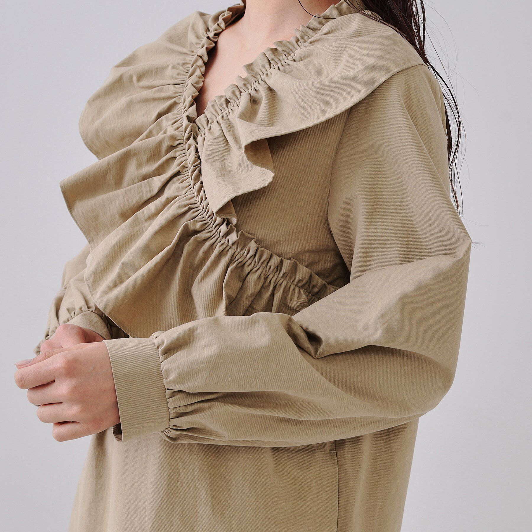 OPAQUE.CLIP「フリルデザインワンピース【洗濯機洗い可】」|ワンピース|