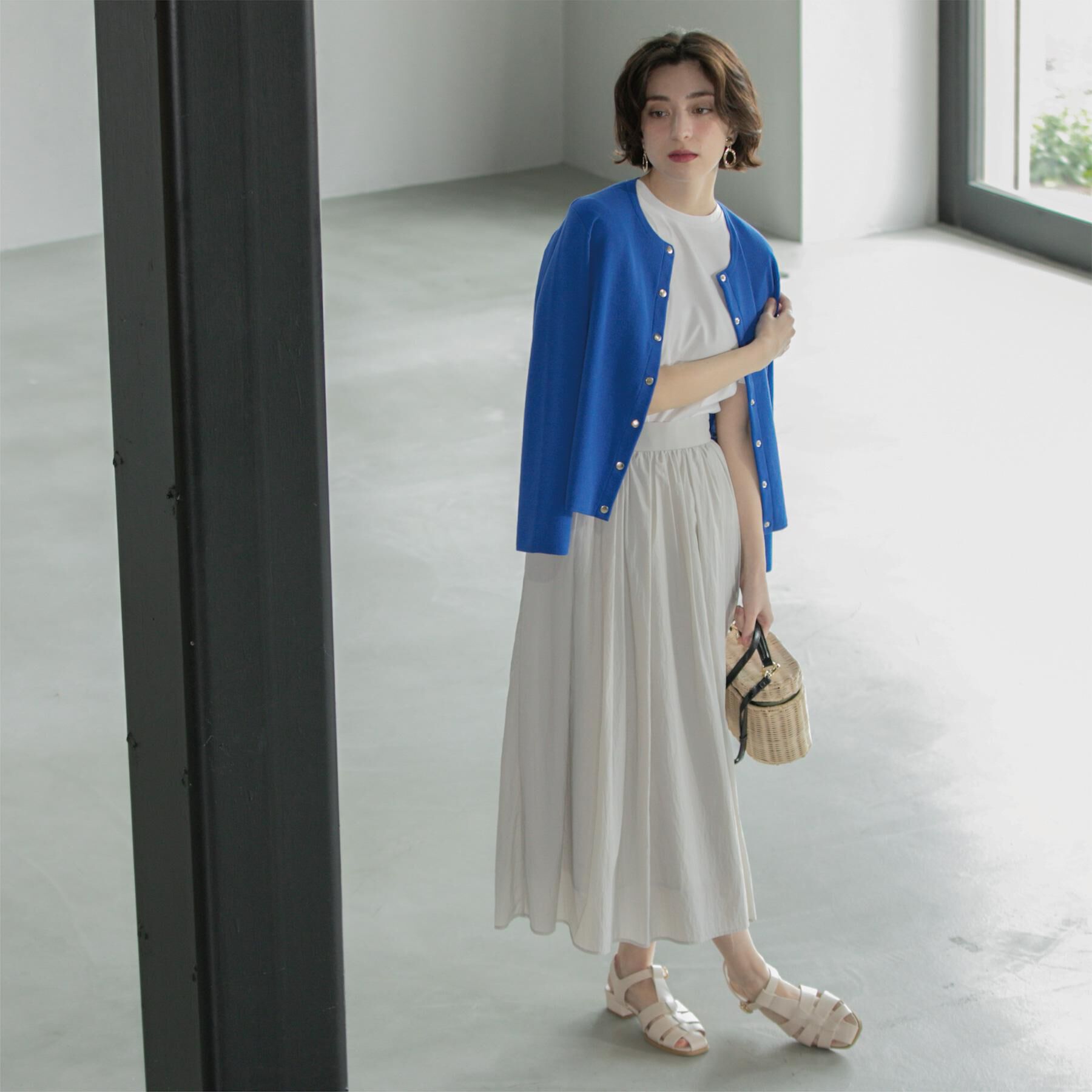 OPAQUE.CLIP「スナップボタンショートニットカーディガン【洗濯機洗い可】」|カーディガン|