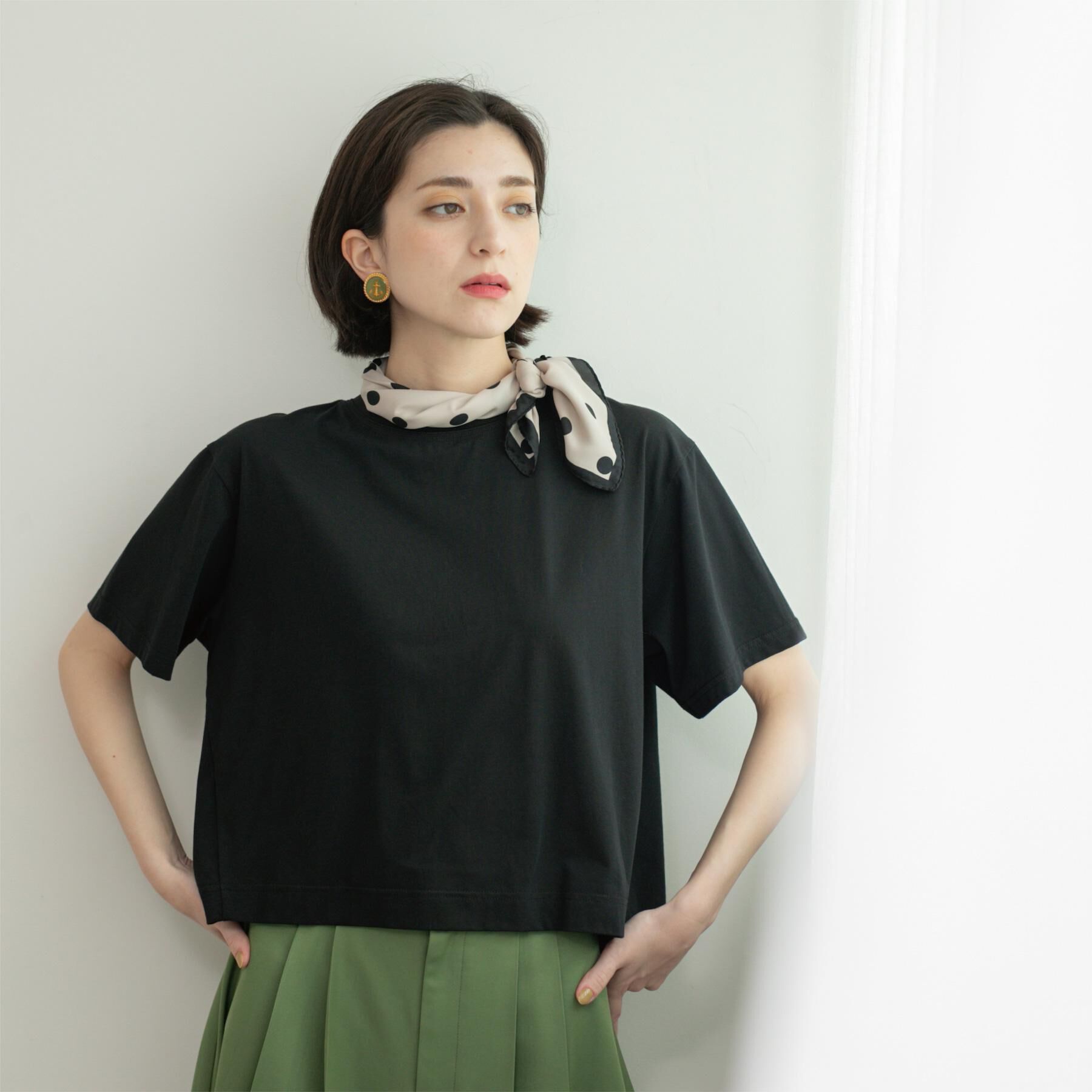 OPAQUE.CLIP「バックフレアショートTシャツ【洗濯機洗い可】」|Tシャツ・カットソー|