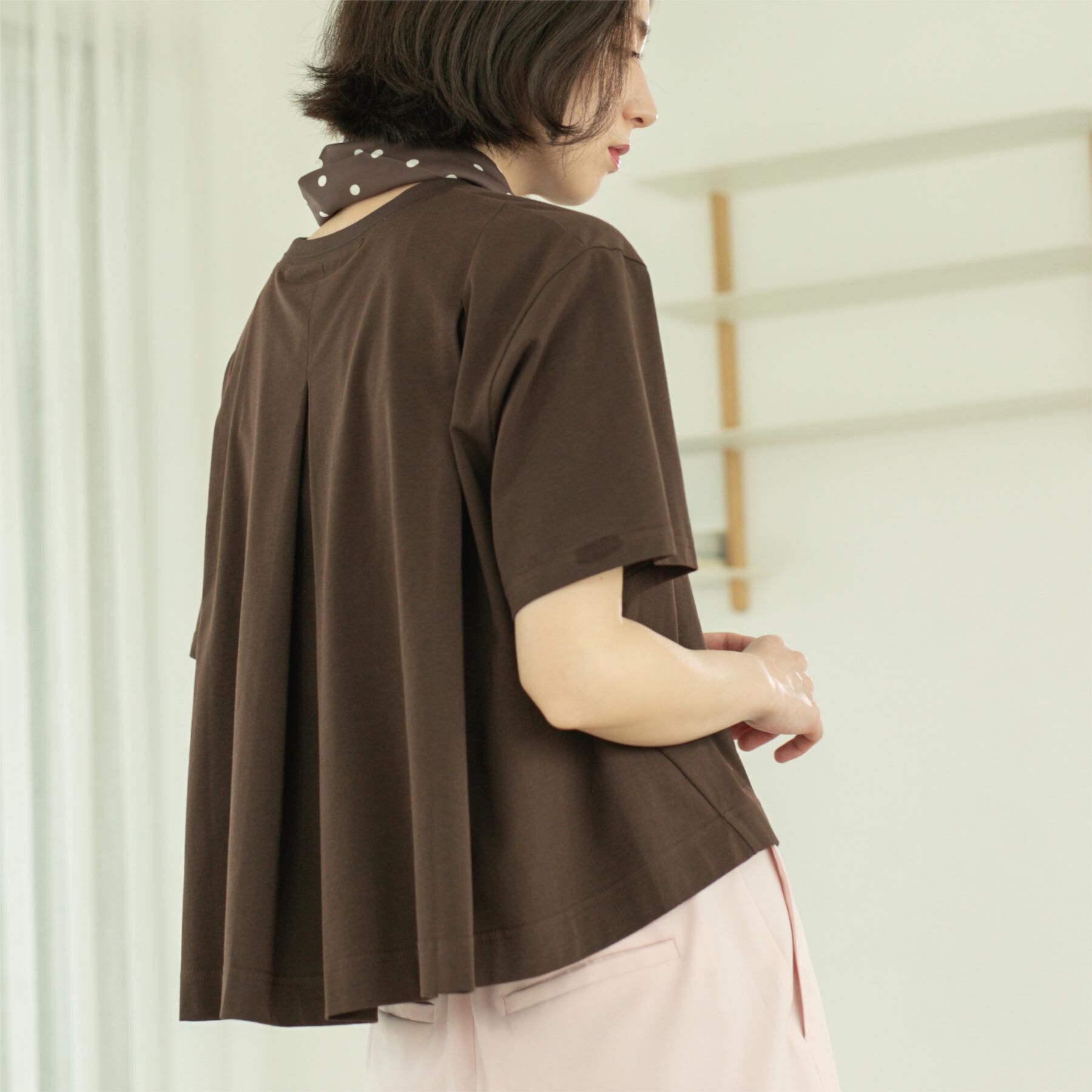 OPAQUE.CLIP「バックフレアショートTシャツ【洗濯機洗い可】」|Tシャツ・カットソー|