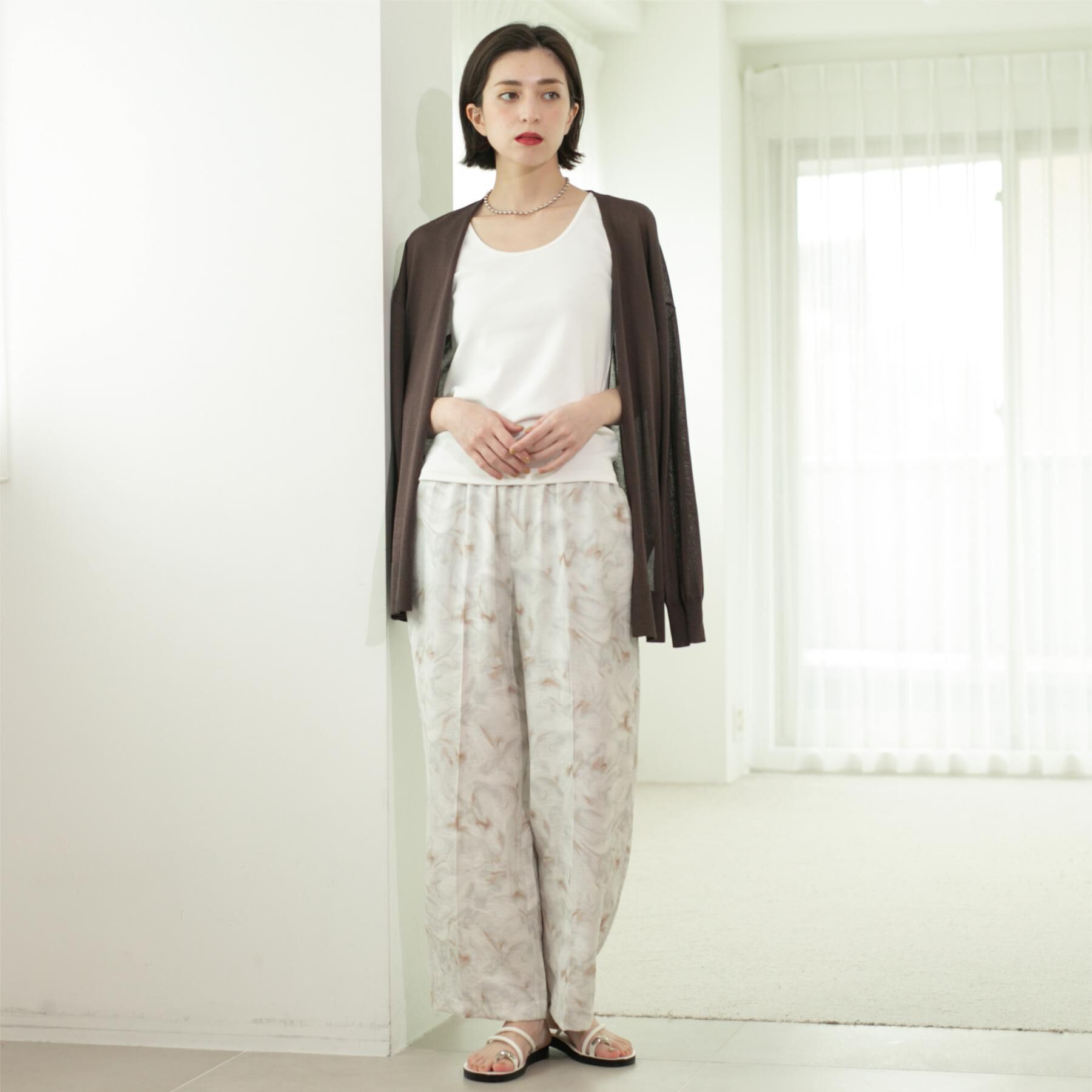 OPAQUE.CLIP「ミドル丈ニットカーディガン【抗ピル/洗濯機洗い可/接触冷感】」|カーディガン|