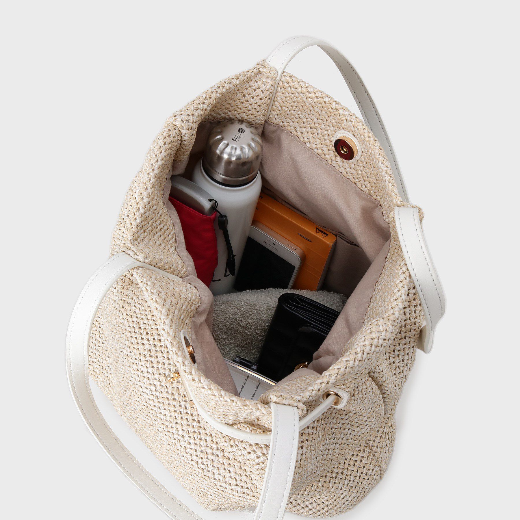 OPAQUE.CLIP「フロントベルトデザイン雑材合皮コンビトートバッグ」|トートバッグ|