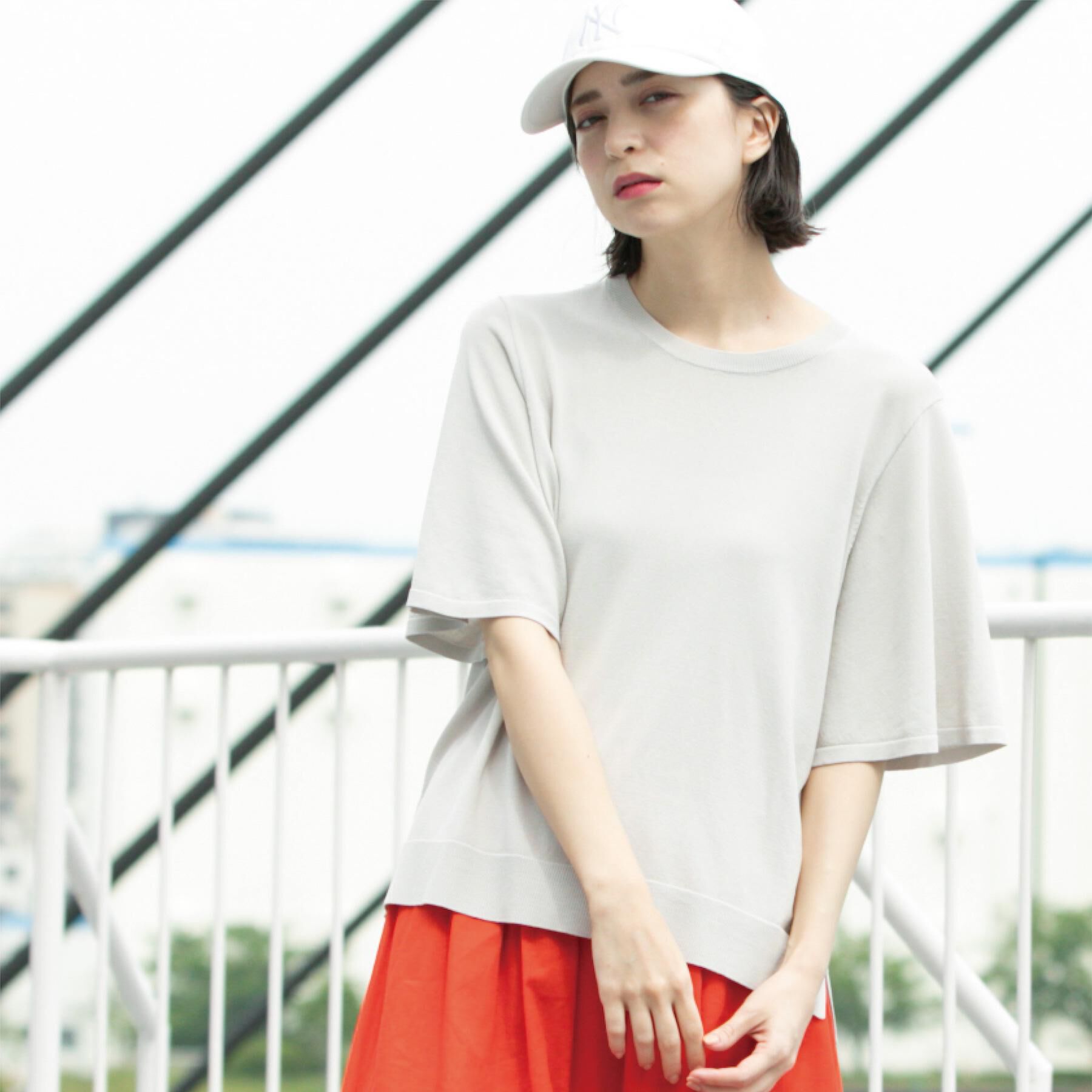 OPAQUE.CLIP「《6色展開/S-LLサイズ》フレアスリーブニット【UV/接触冷感/抗ピル/洗濯機洗い可】」|ニット・セーター|