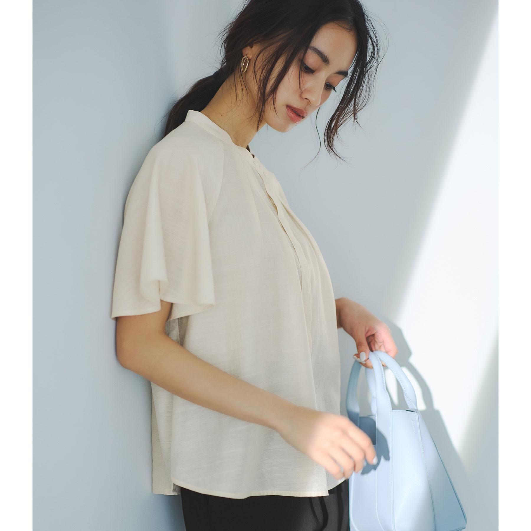OPAQUE.CLIP「シアーフレアスリーブブラウス【洗濯機洗い可】」|シャツ・ブラウス|