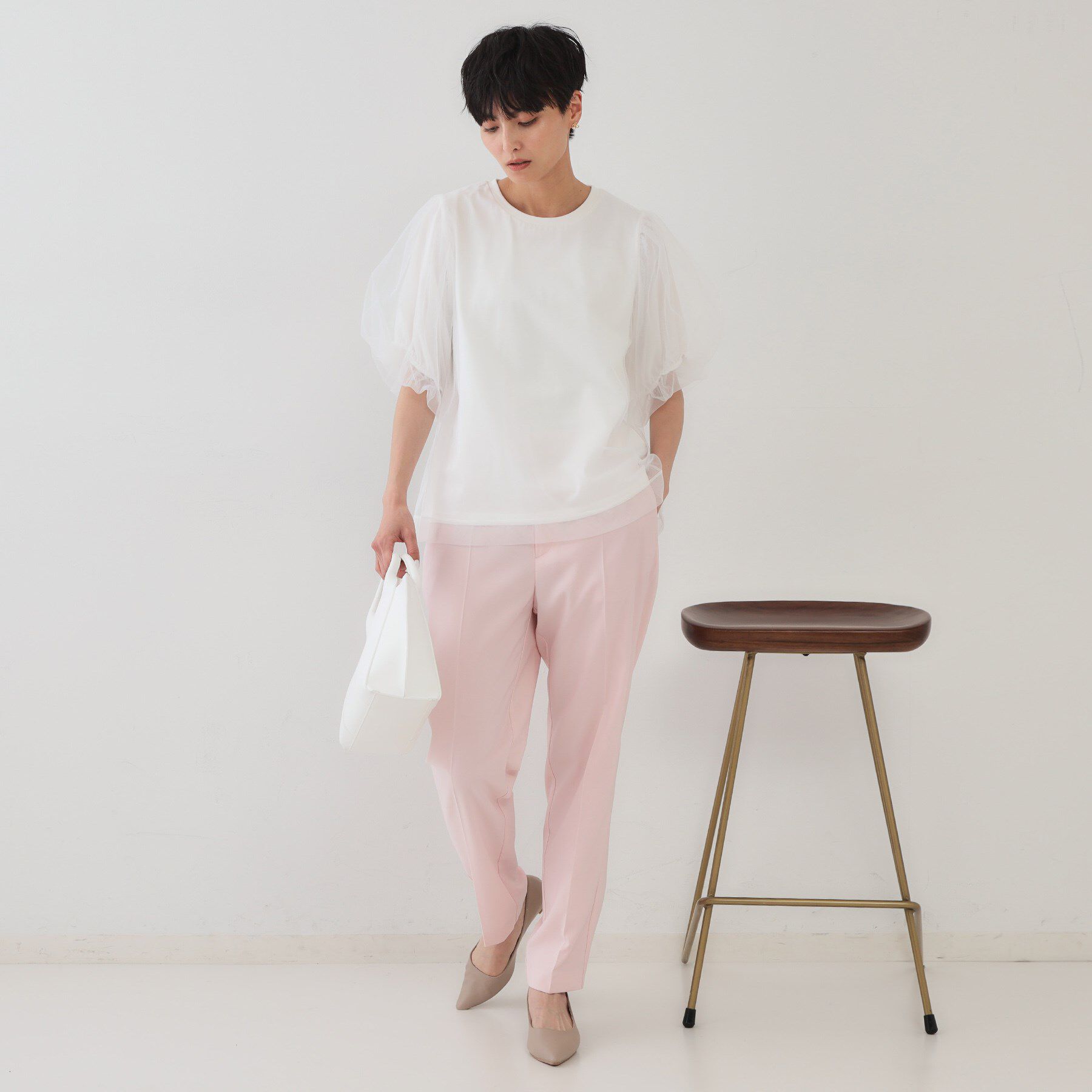 OPAQUE.CLIP「チュールレイヤードトップス【洗濯機洗い可】」|Tシャツ・カットソー|