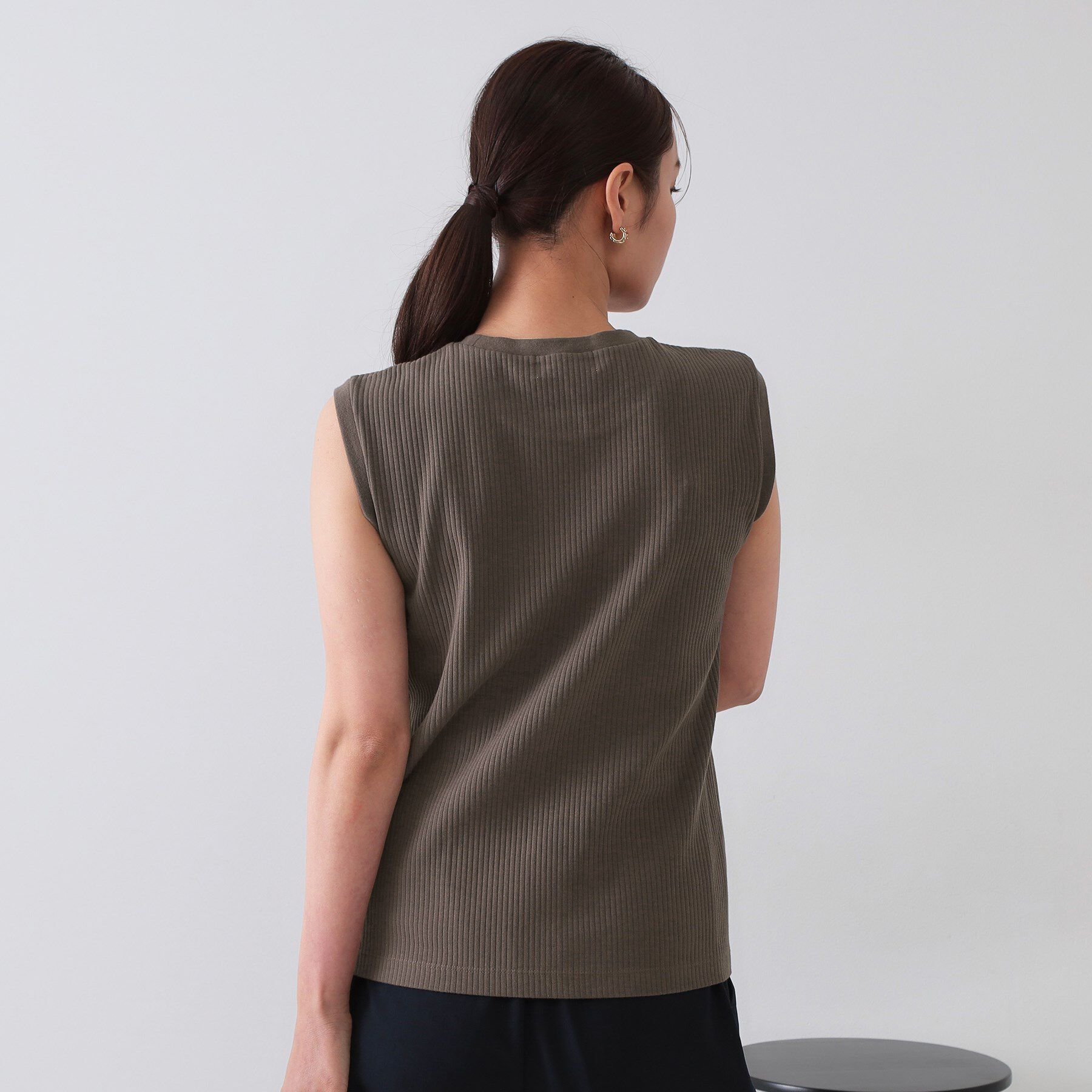 OPAQUE.CLIP「ノースリーブリブカットソー【洗濯機洗い可】」|Tシャツ・カットソー|