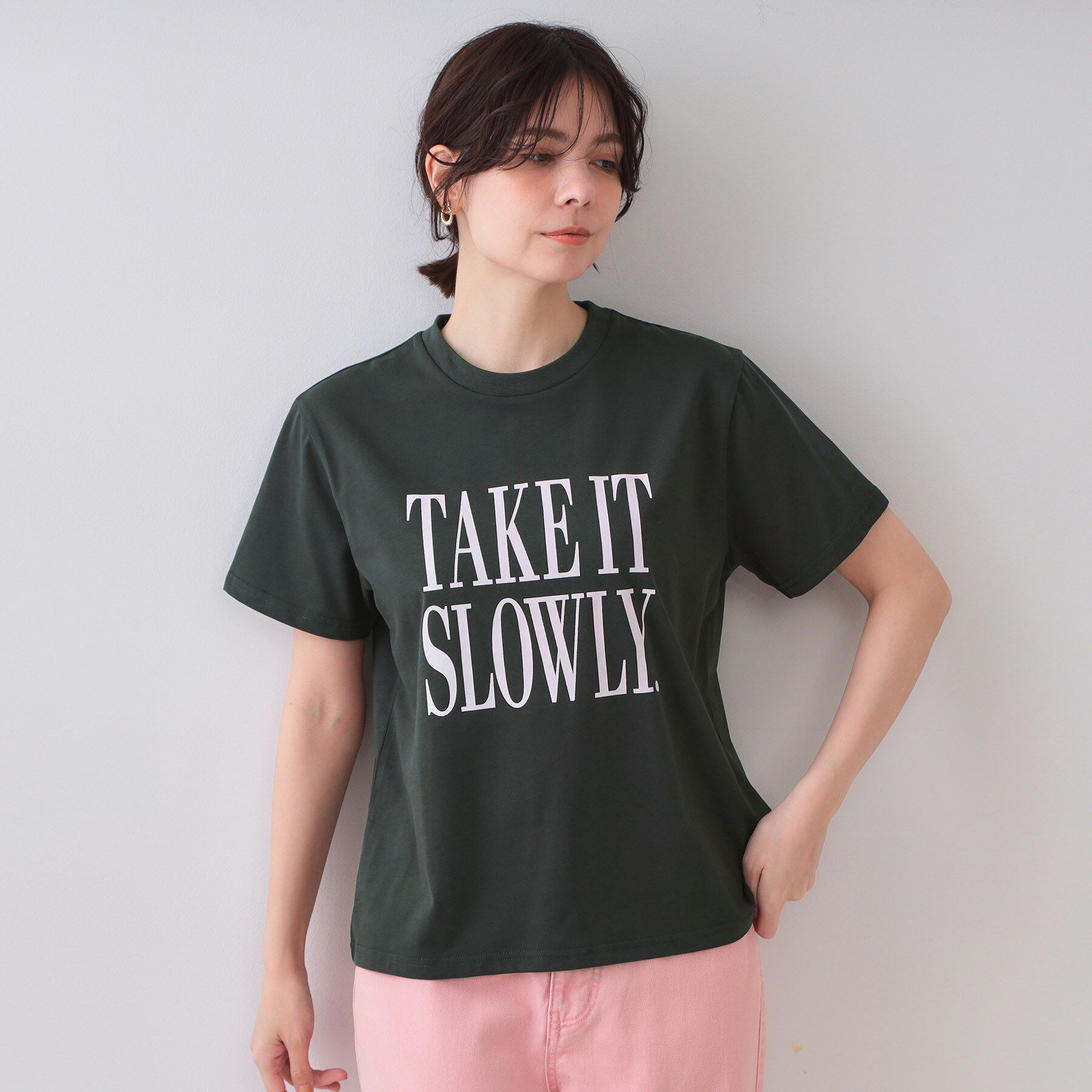 OPAQUE.CLIP「ロゴプリントTシャツ【洗濯機洗い可】」|Tシャツ・カットソー|