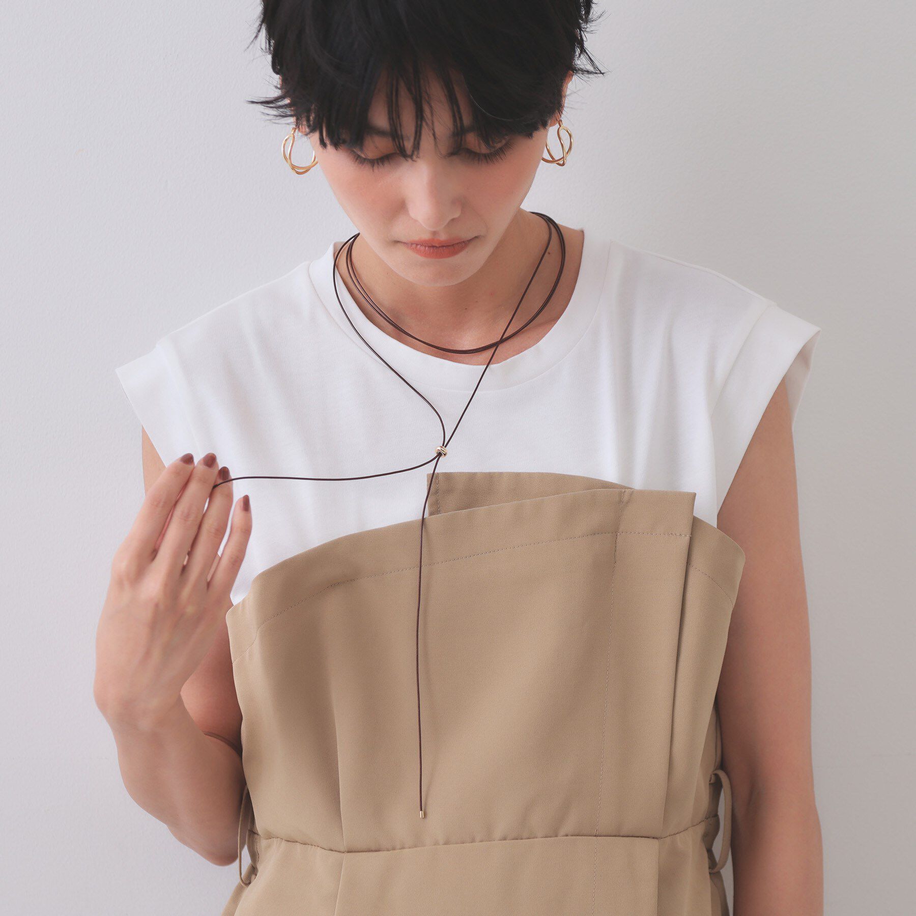 OPAQUE.CLIP「2連細コードチョーカー」|ネックレス|