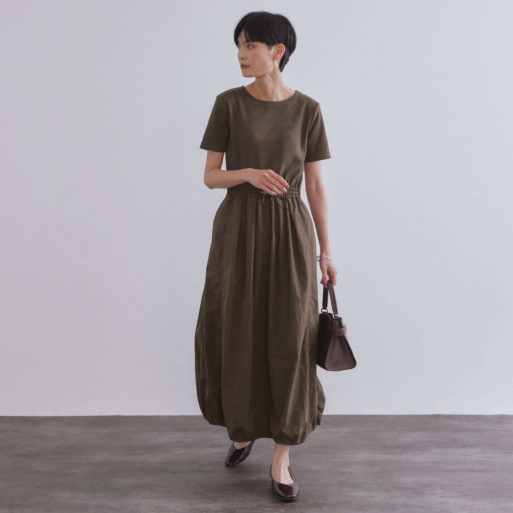 OPAQUE.CLIP「2WAYスピンドル使いドッキングワンピース【洗濯機洗い可】」|ワンピース|