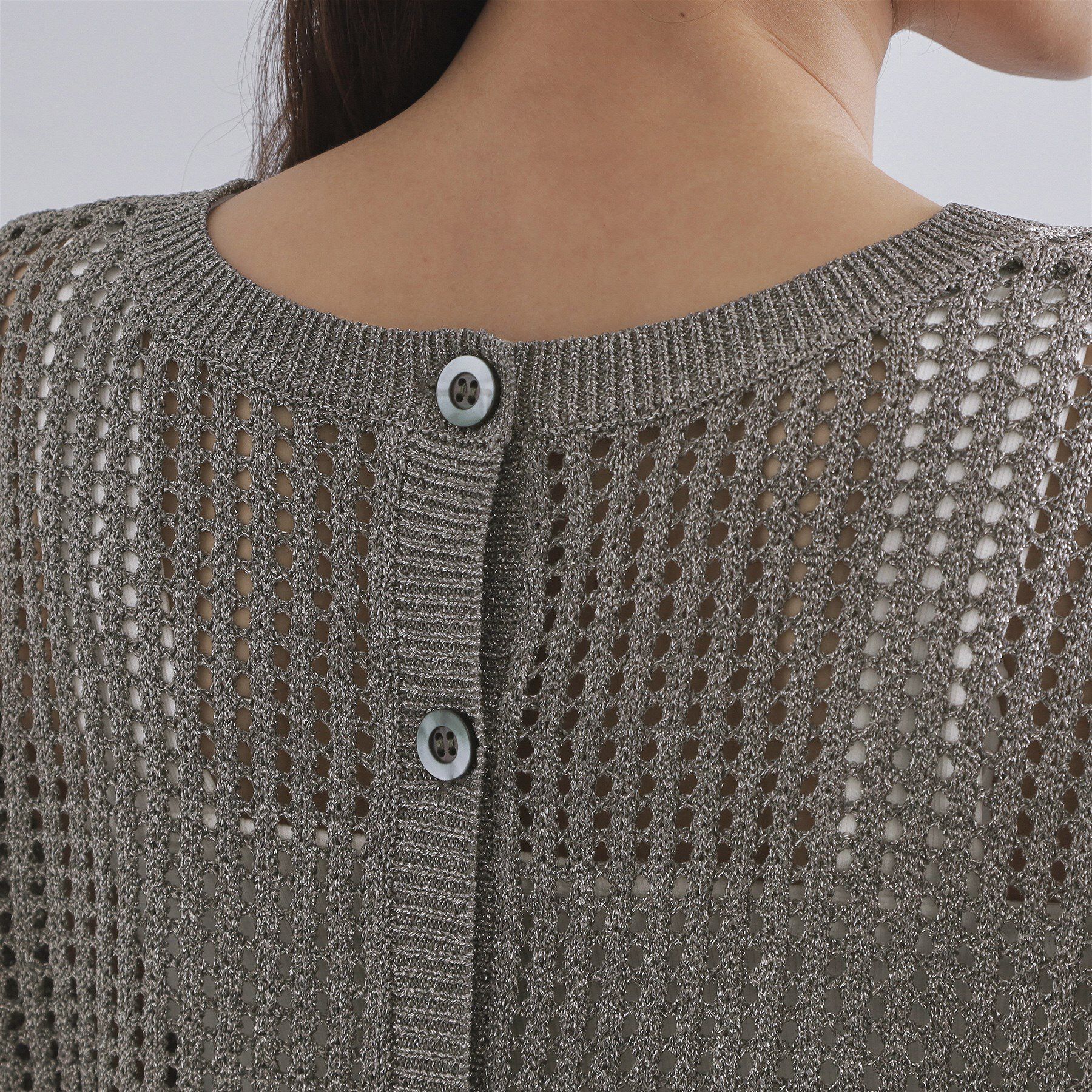 OPAQUE.CLIP「2WAY ラメメッシュニット【洗濯機洗い可/抗ピル】」|ニット・セーター|