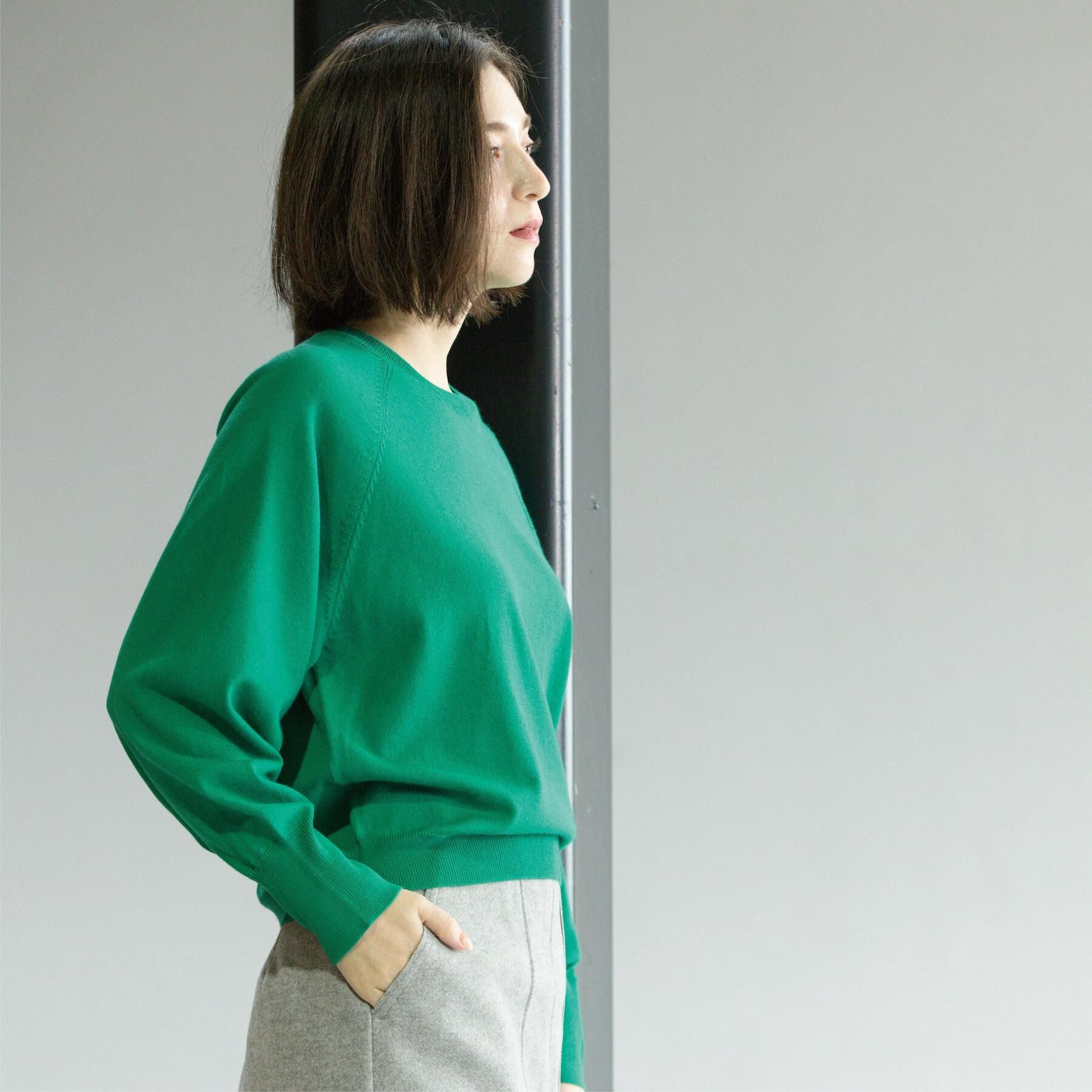 OPAQUE.CLIP「ラグランクルーネックニット/エクストラファインメリノウール【THEシリーズ/洗濯機OK】」|ニット・セーター|