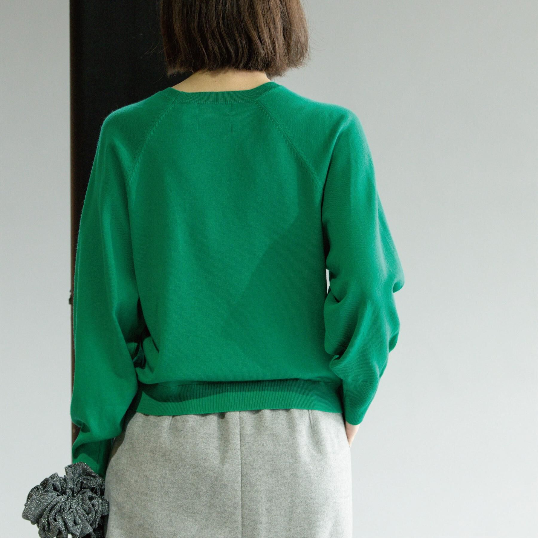 OPAQUE.CLIP「ラグランクルーネックニット/エクストラファインメリノウール【THEシリーズ/洗濯機OK】」|ニット・セーター|