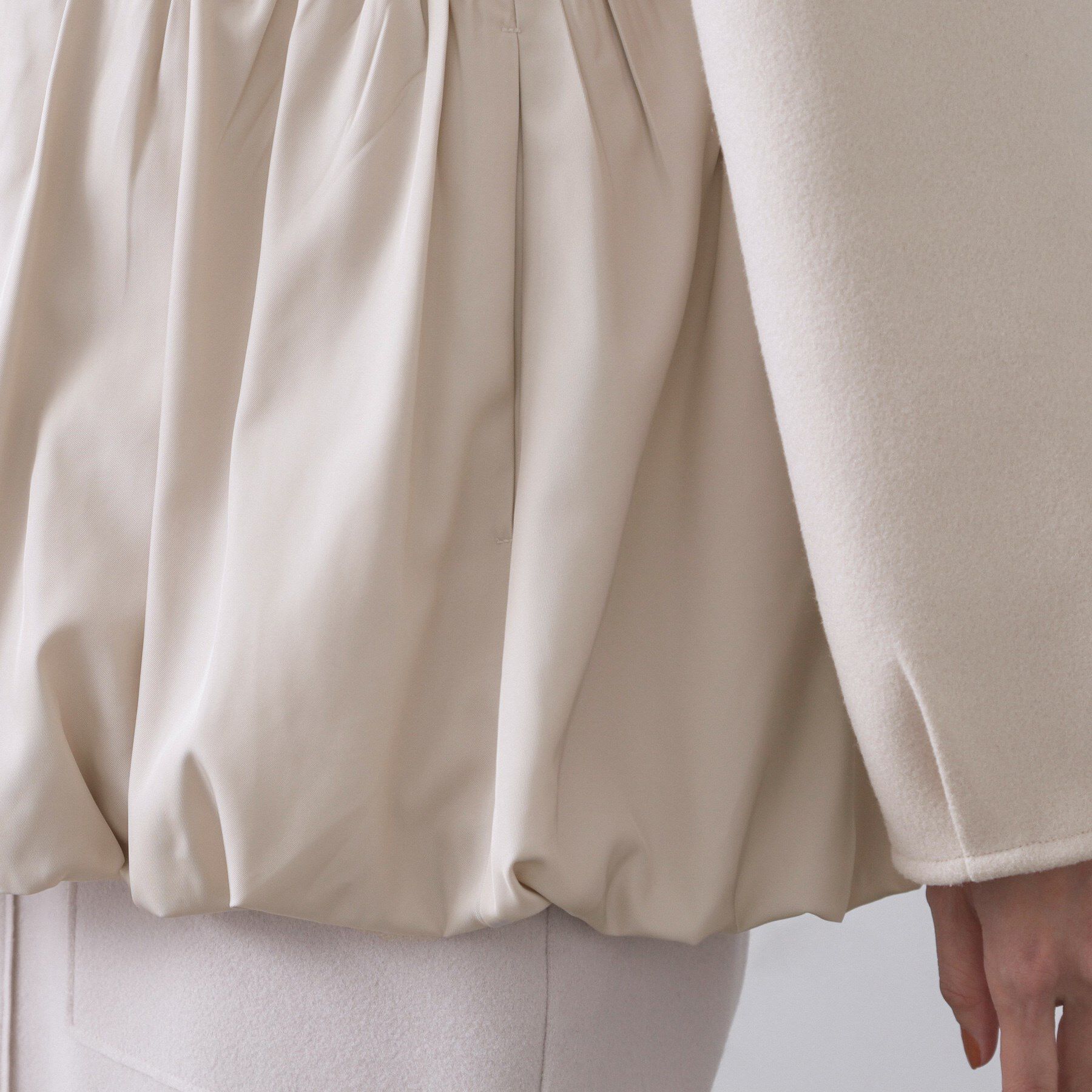 OPAQUE.CLIP「ウールライクペプラムドッキングアウター【洗濯機洗い可】」|ノーカラーコート|