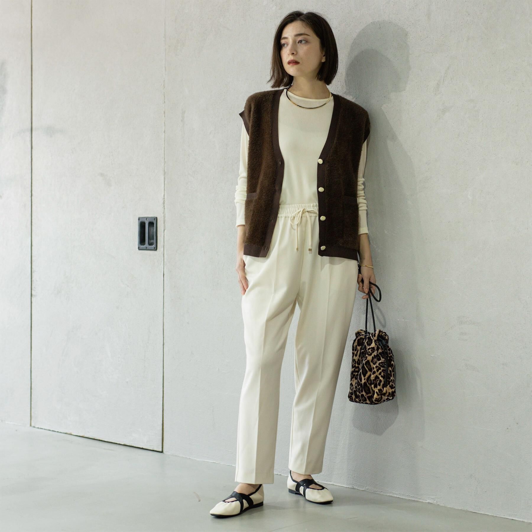 OPAQUE.CLIP「フェザーヤーンニットベスト【洗濯機OK/抗ピル】」|ニット・セーター|