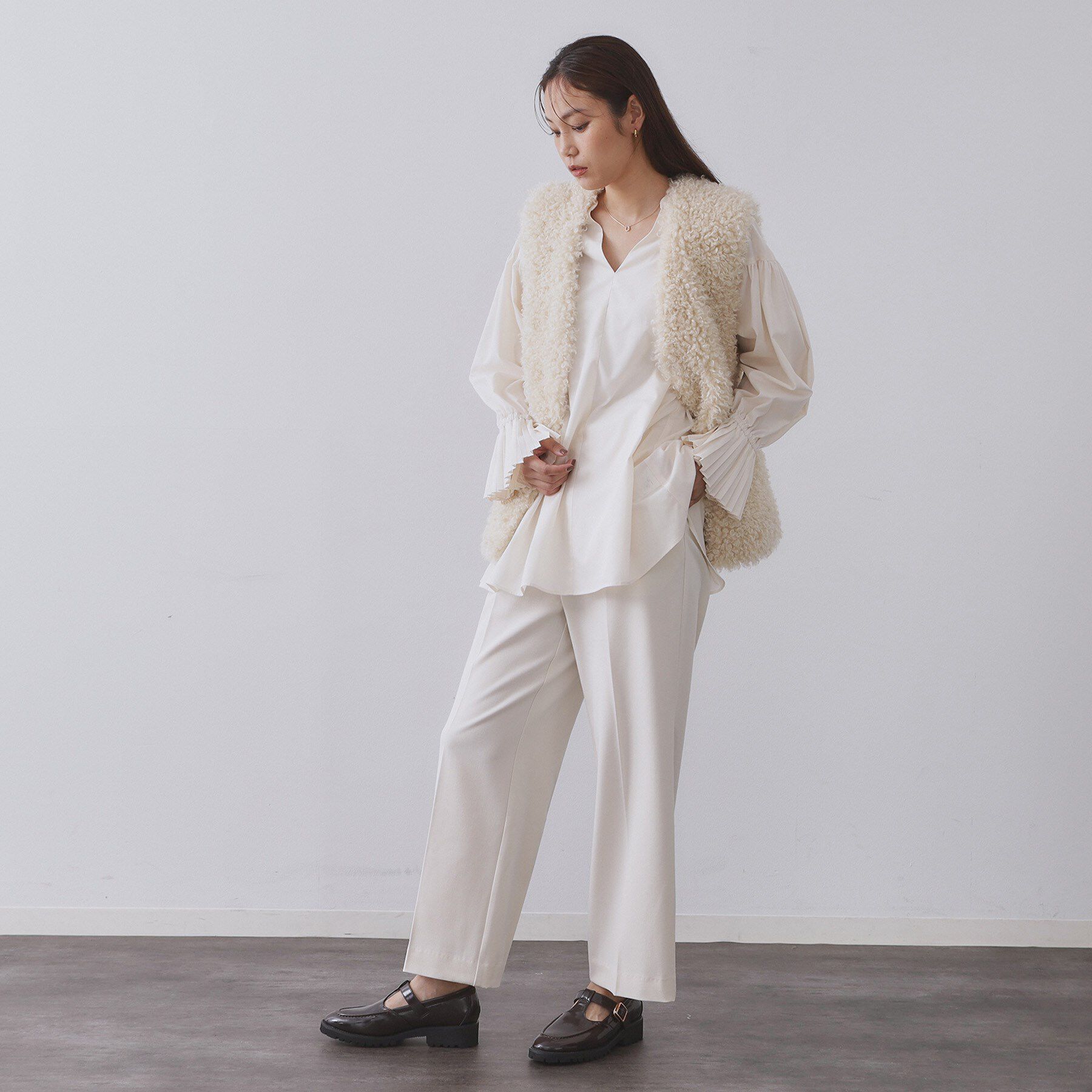 OPAQUE.CLIP「ウォームタッチ イージーワイドパンツ【洗濯機洗OK/ストレッチ】≪SS～LL≫」|その他|