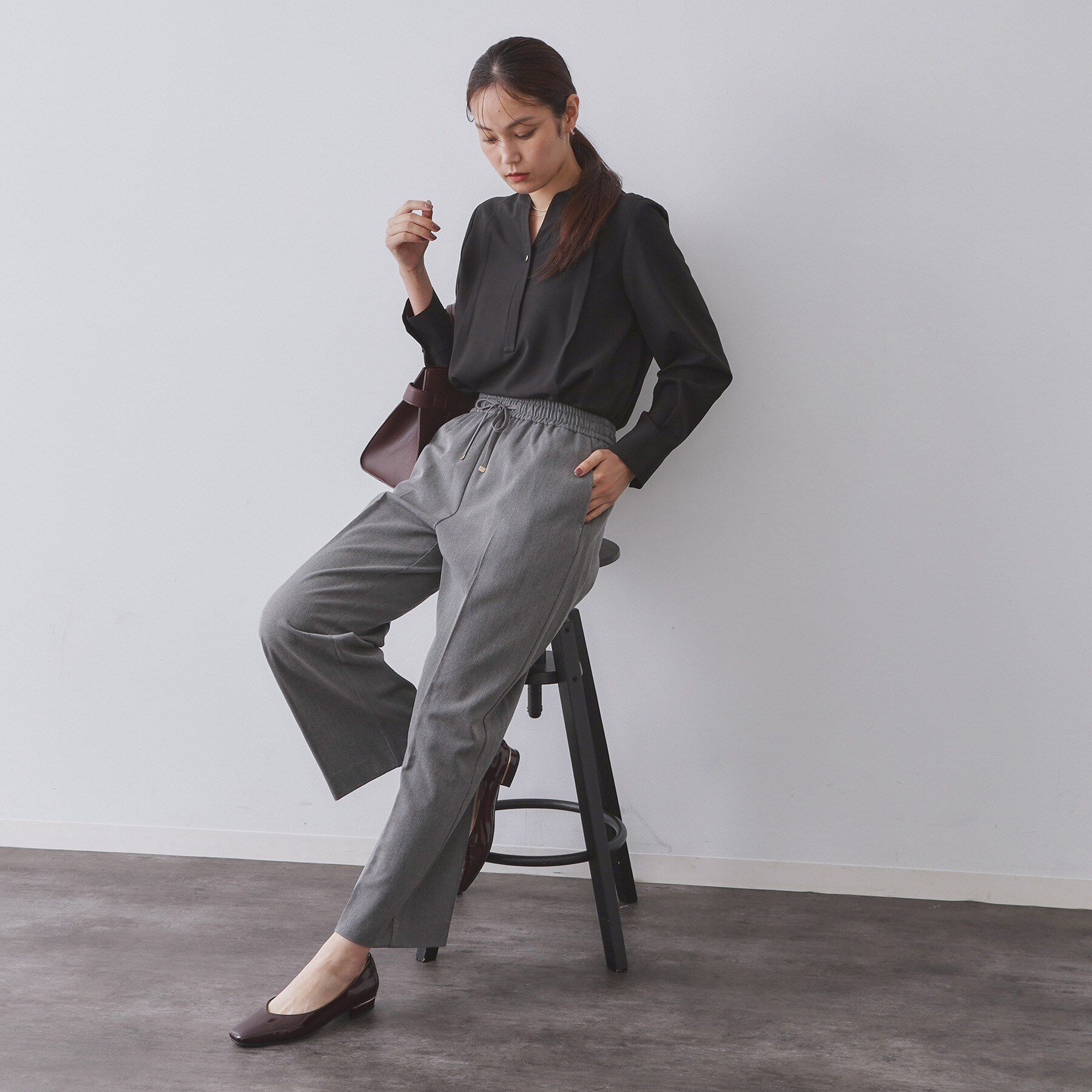 OPAQUE.CLIP「ウォームタッチ イージーワイドパンツ【洗濯機洗OK/ストレッチ】≪SS～LL≫」|その他|