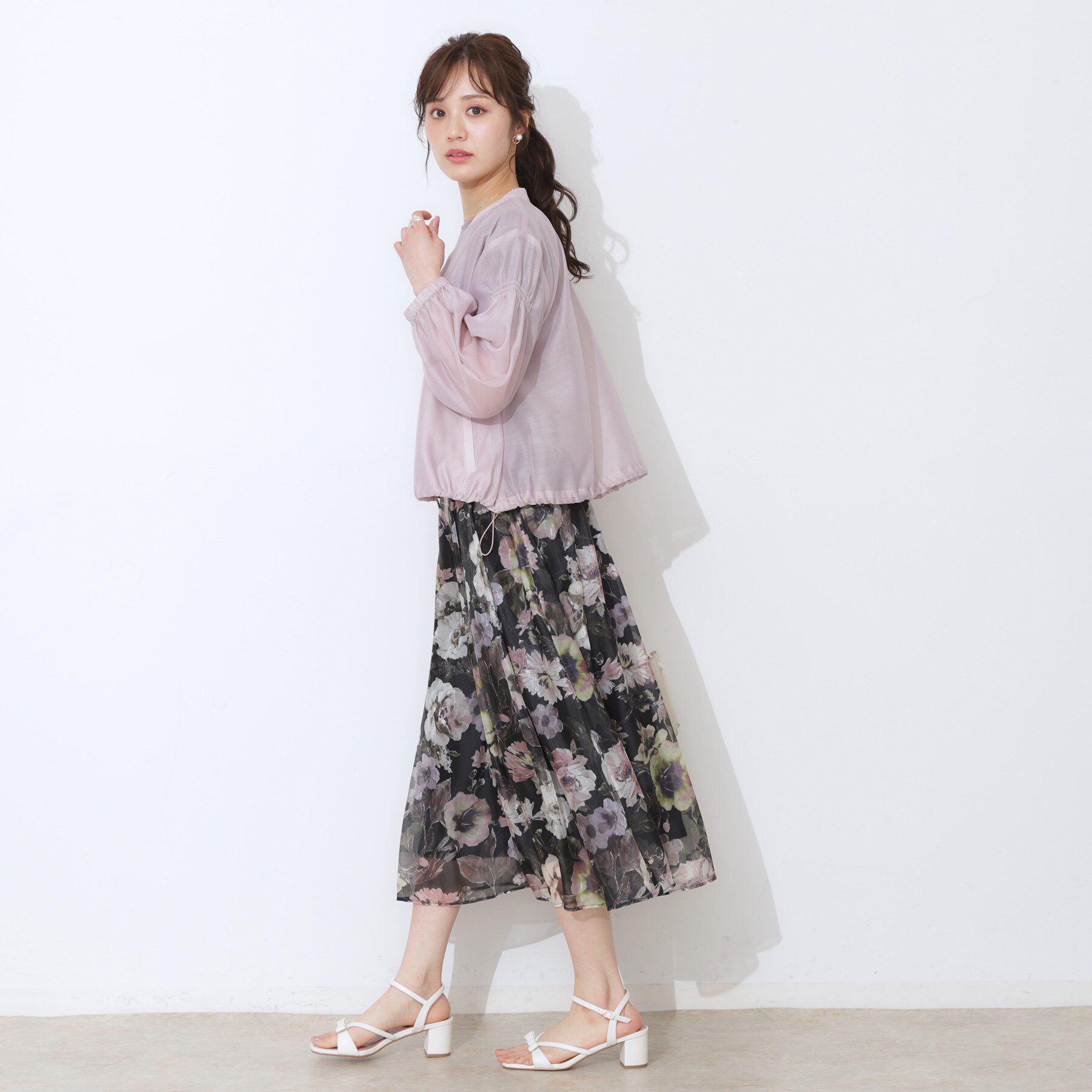 Couture broach「【マシンウォッシャブル・シアー】袖シャーリングシアーブルゾン」|ブルゾン・スタジャン|