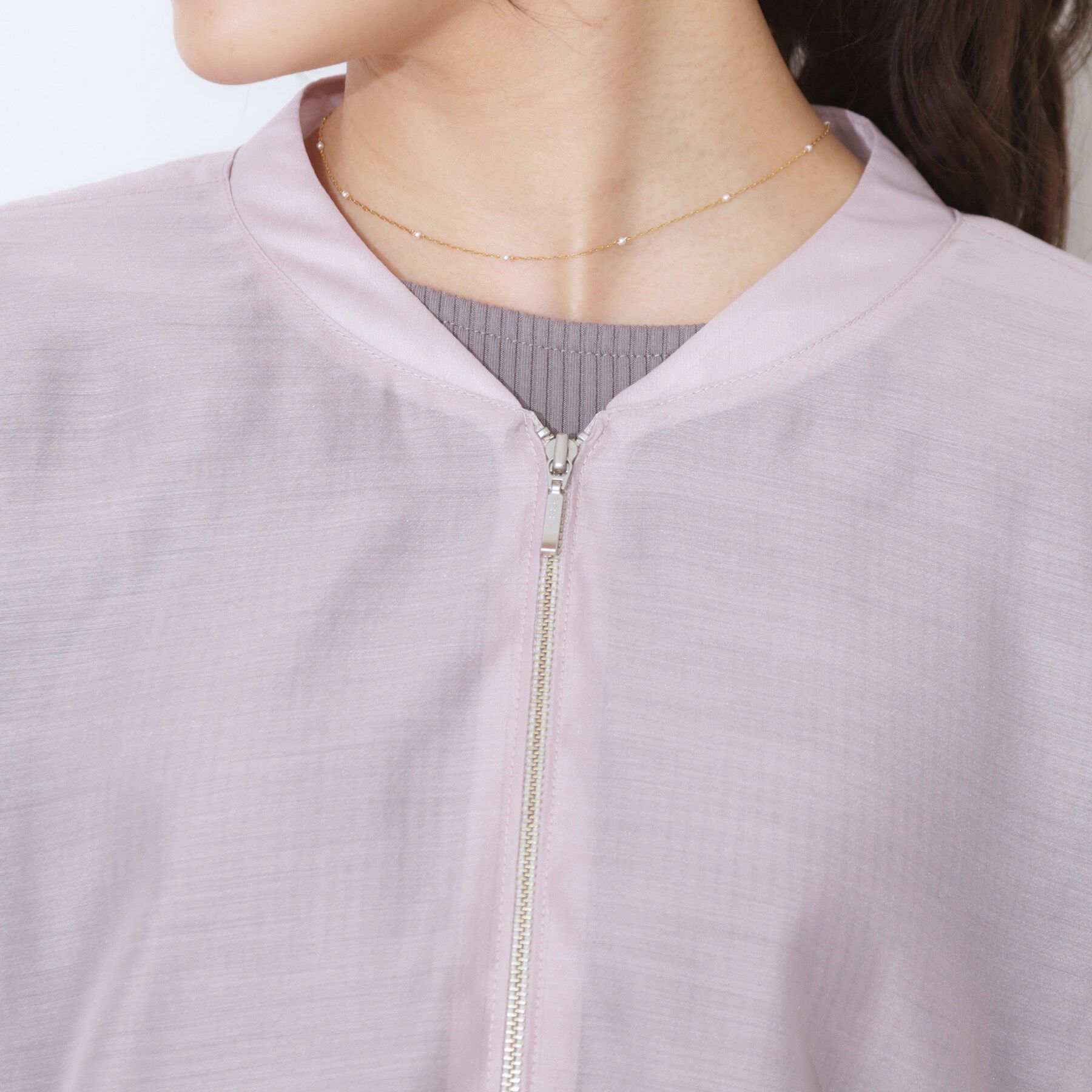 Couture broach「【マシンウォッシャブル・シアー】袖シャーリングシアーブルゾン」|ブルゾン・スタジャン|