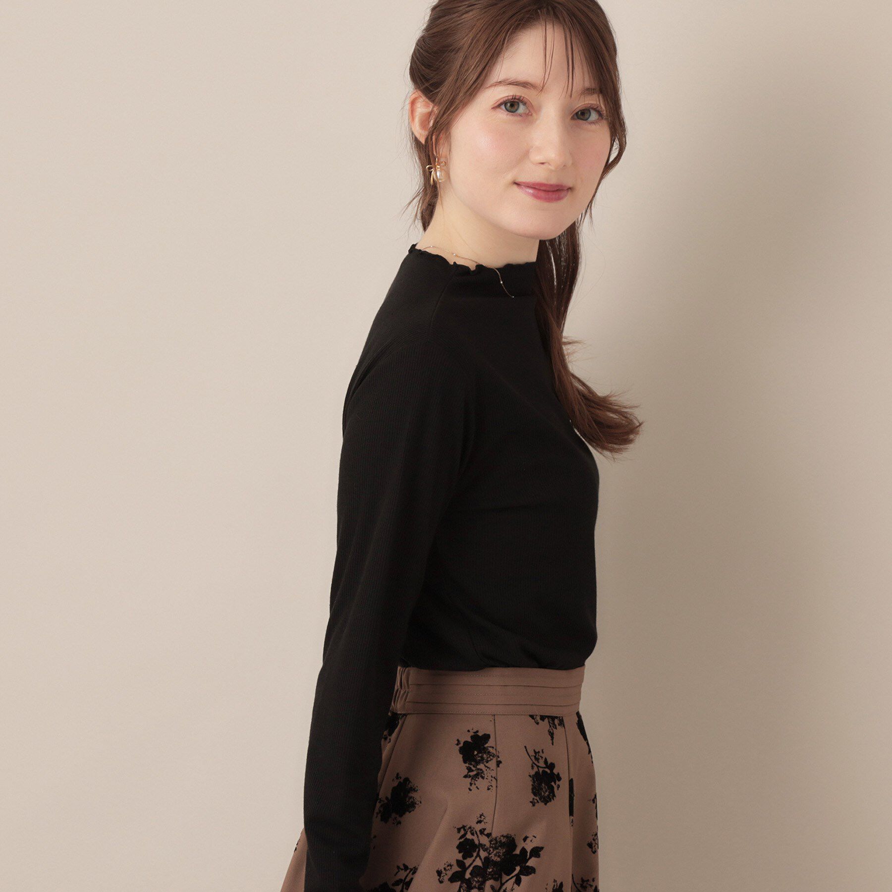 Couture broach「【ほんのりシアー・きれいめ】サステナブル テレコインナートップス」|Tシャツ・カットソー|