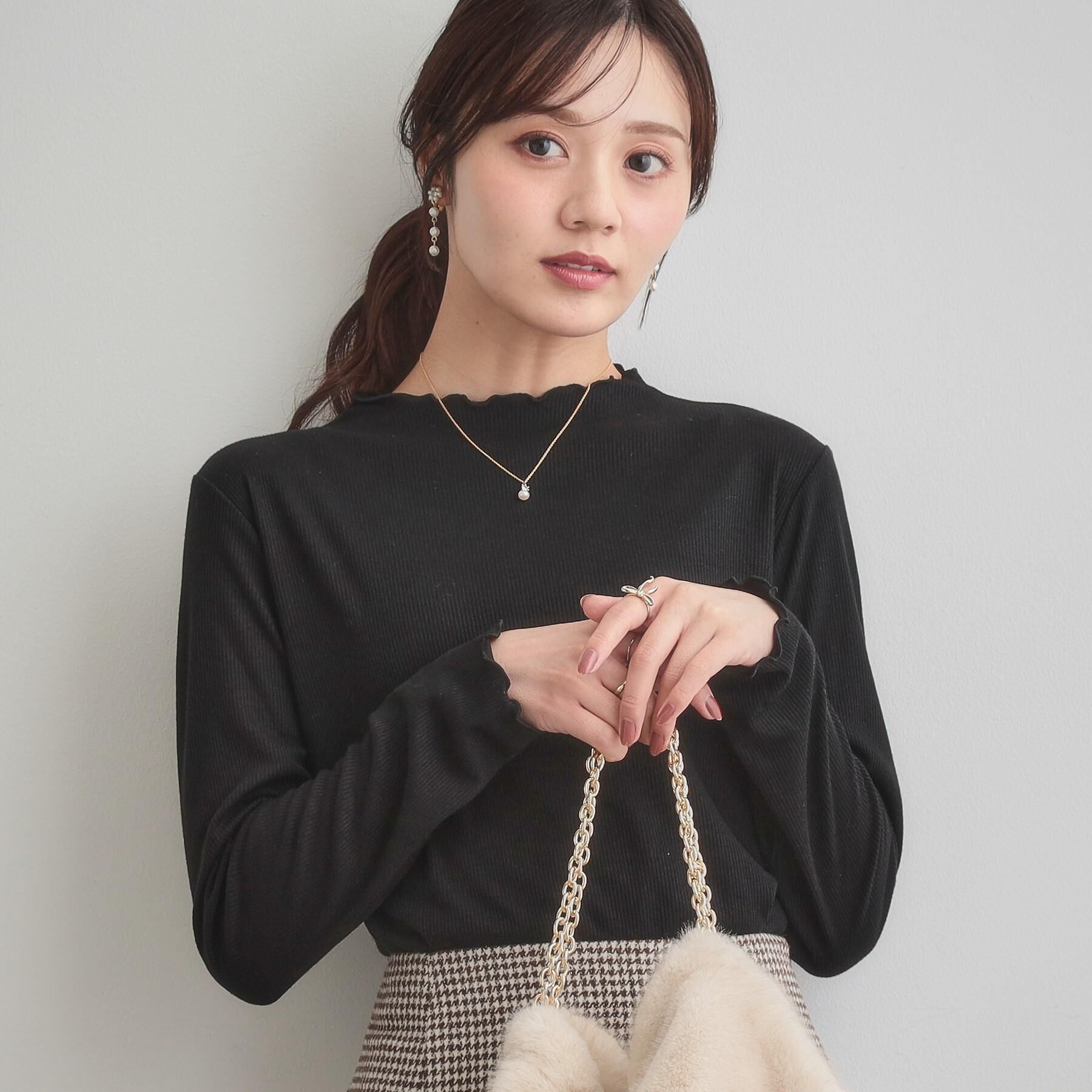 Couture broach「【ほんのりシアー・きれいめ】サステナブル テレコインナートップス」|Tシャツ・カットソー|