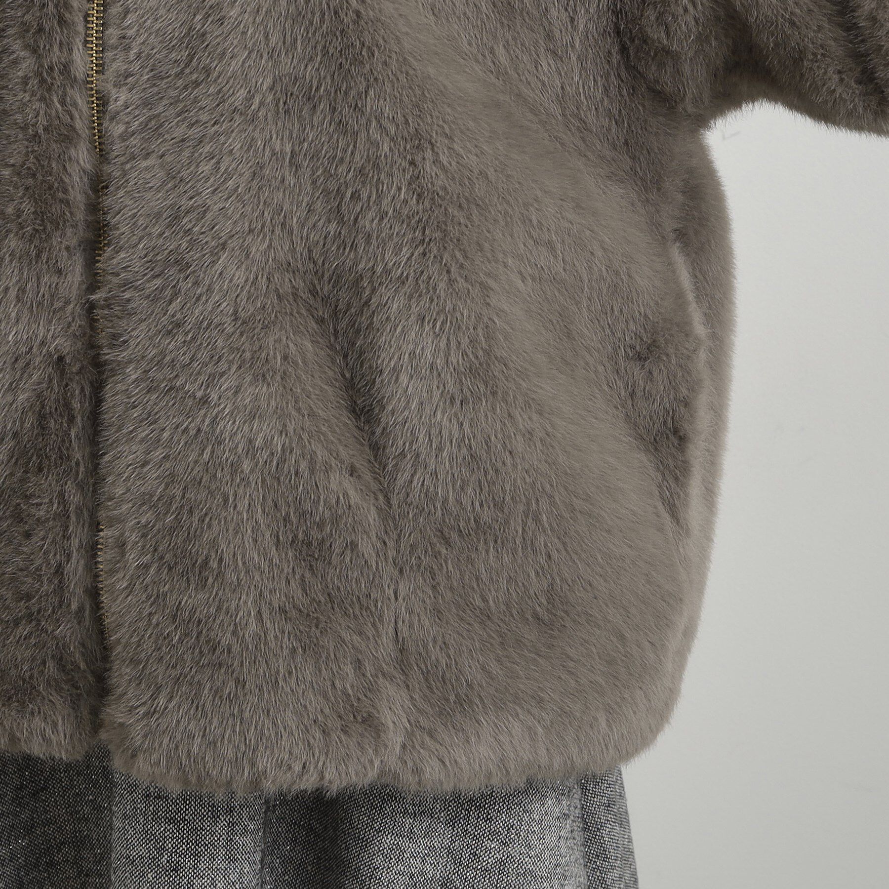 Couture broach「【ふわふわ・上品】ミンクフェイクファーアウター」|ブルゾン・スタジャン|