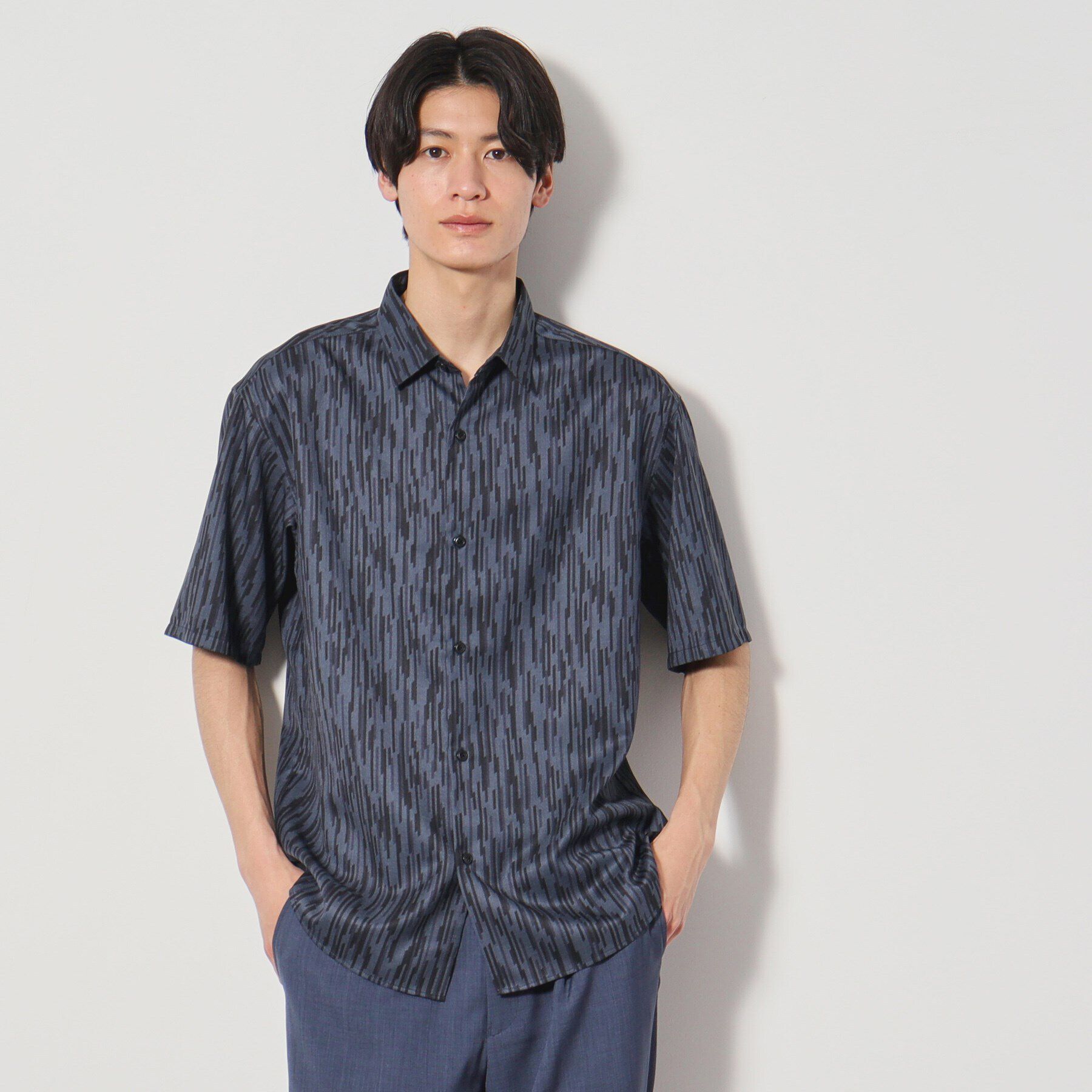 THE SHOP TK「ドライポリプリント半袖シャツ　洗える/吸水速乾」|シャツ・ブラウス|