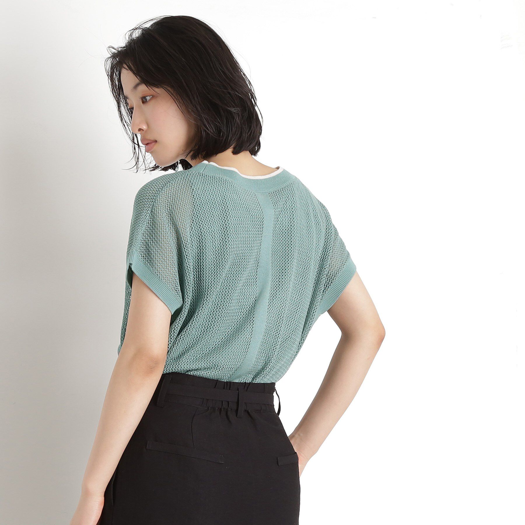 THE SHOP TK「フレンチスリーブメッシュニットタンクセット【洗える】」|その他|