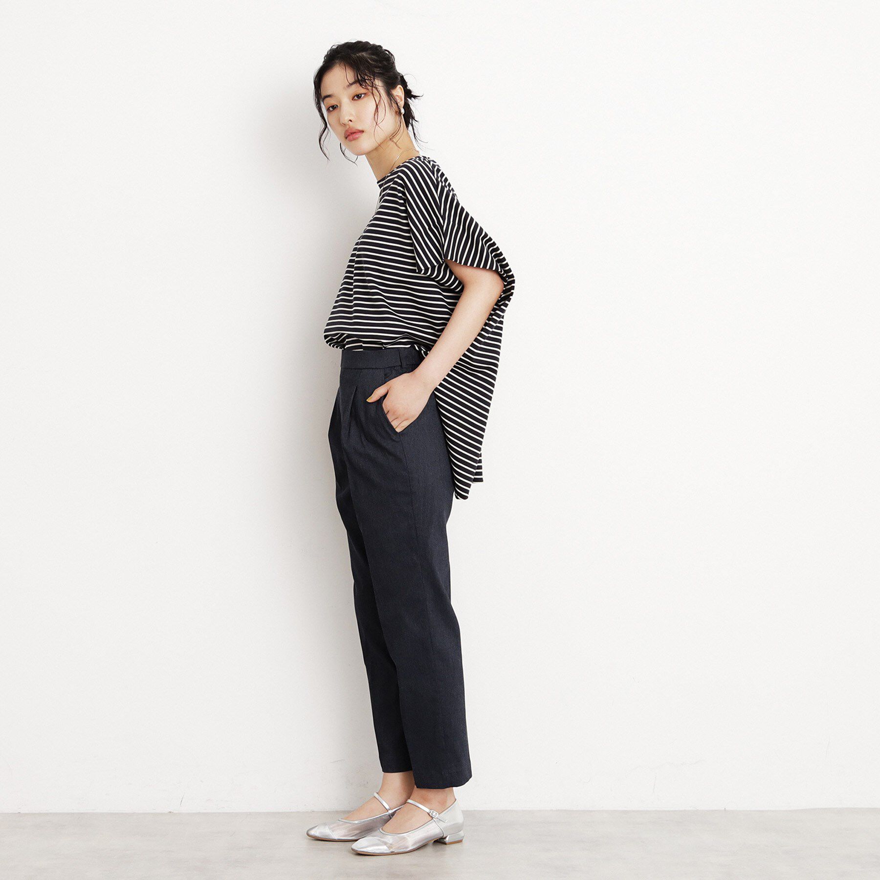 THE SHOP TK「【XS-XLサイズ/美シルエット】ハイパーストレッチテーパードパンツ/接触冷感/洗える」|その他|