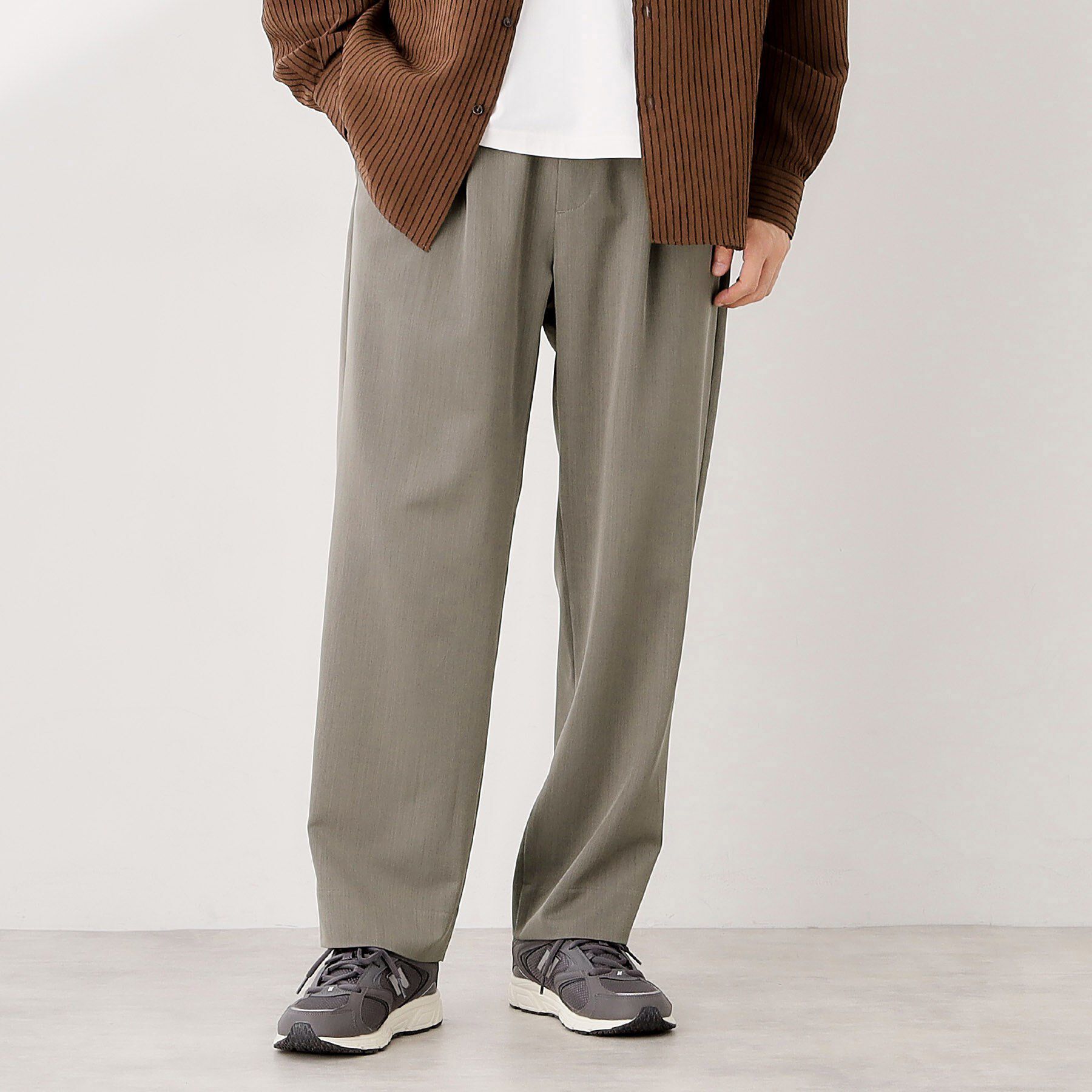 THE SHOP TK「セミワイドイージーパンツ【洗濯機OK】」|その他|チャコールグレー(0