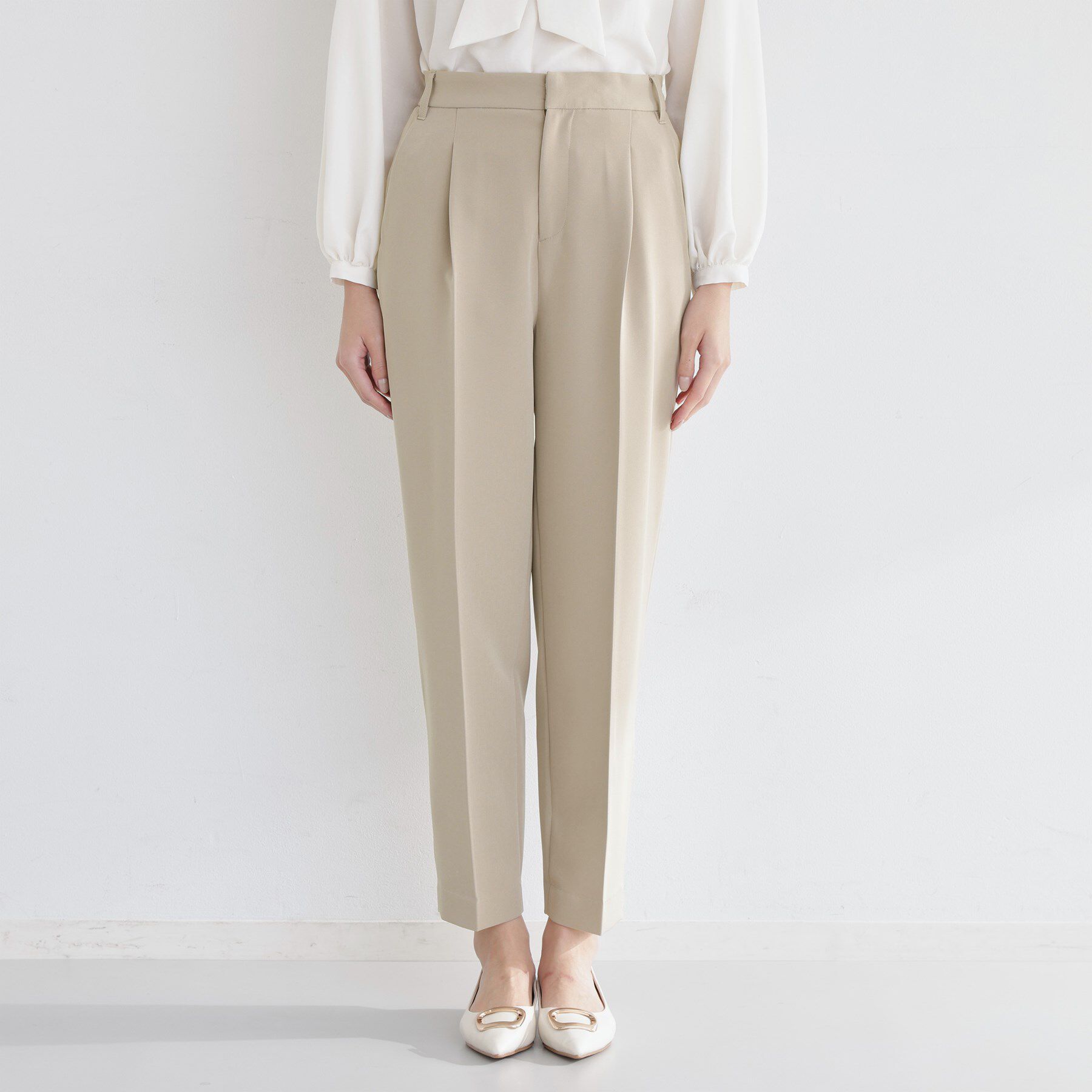 THE SHOP TK「【通勤スタイルに】美脚シルエット ダブルクロステーパードパンツ/セットアップ可」|その他|
