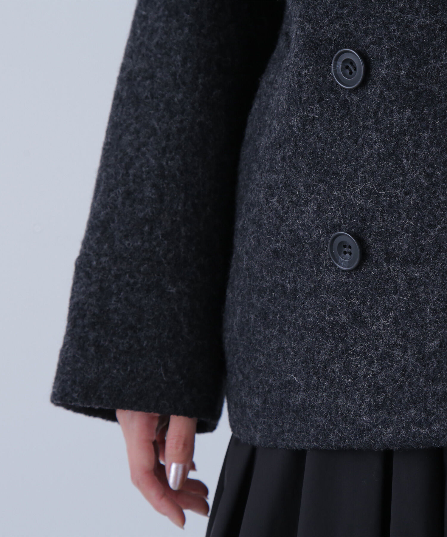  「ウーリーフォルムハーフコート」|ブルゾン・スタジャン|