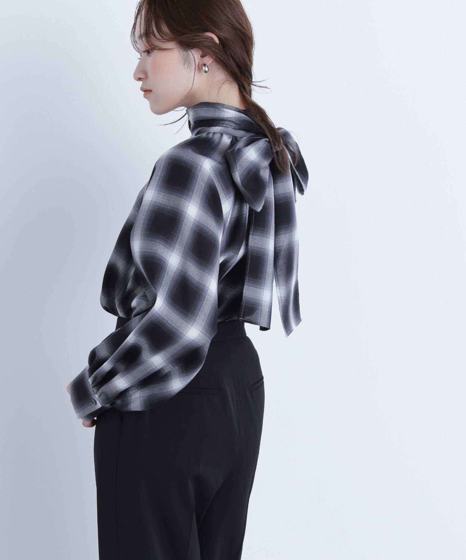  「チェックボウタイブラウス」|シャツ・ブラウス|