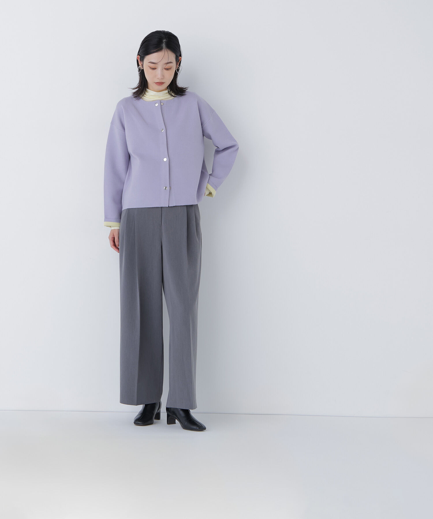  「バイカラー接結カーディガン」|ニット・セーター|