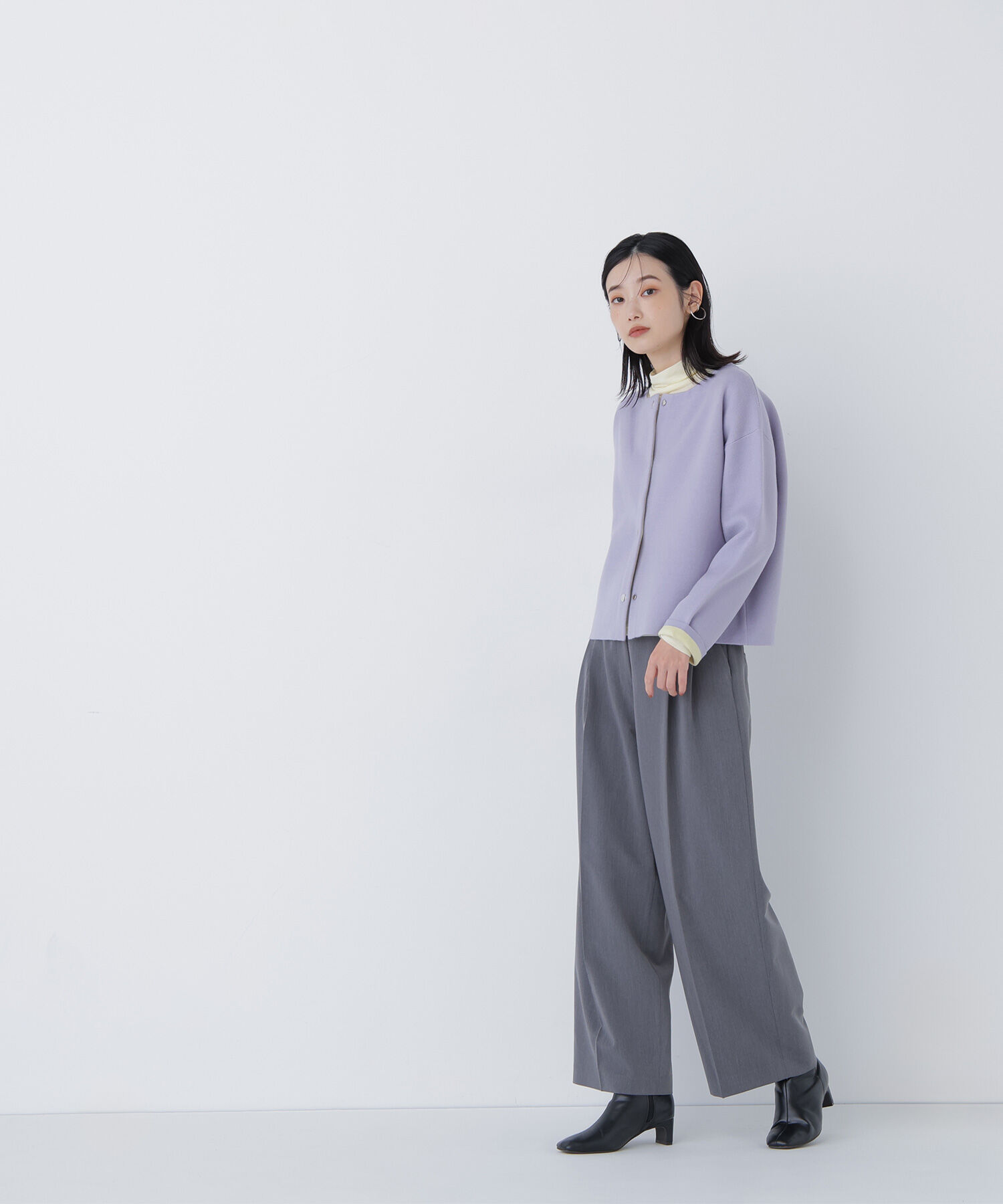  「バイカラー接結カーディガン」|ニット・セーター|