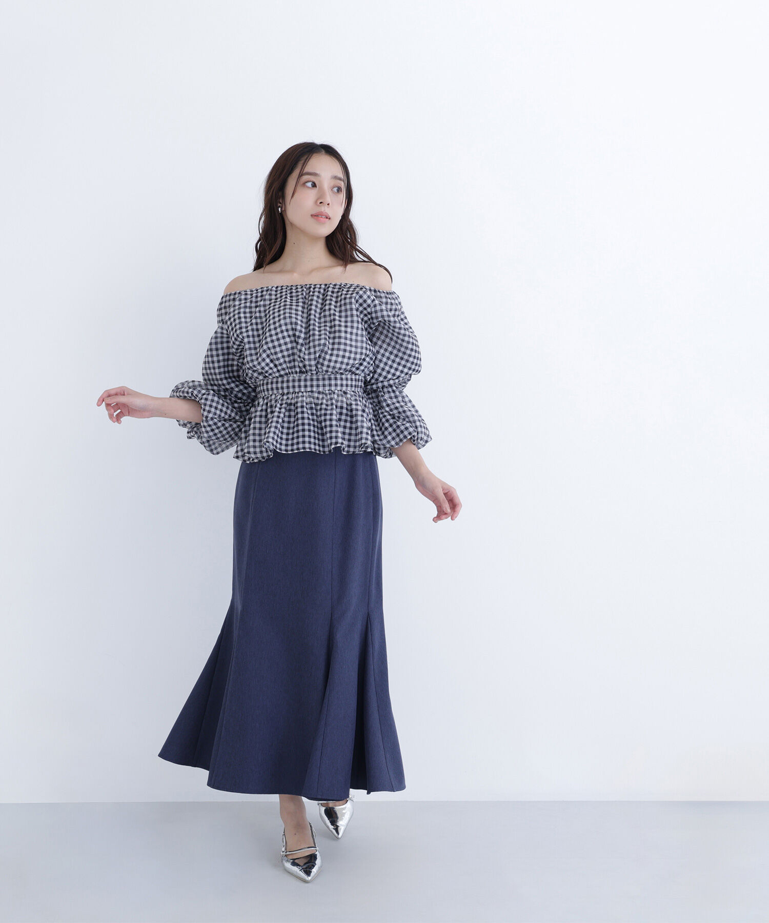  「シアーギャザーペプラムブラウス」|シャツ・ブラウス|