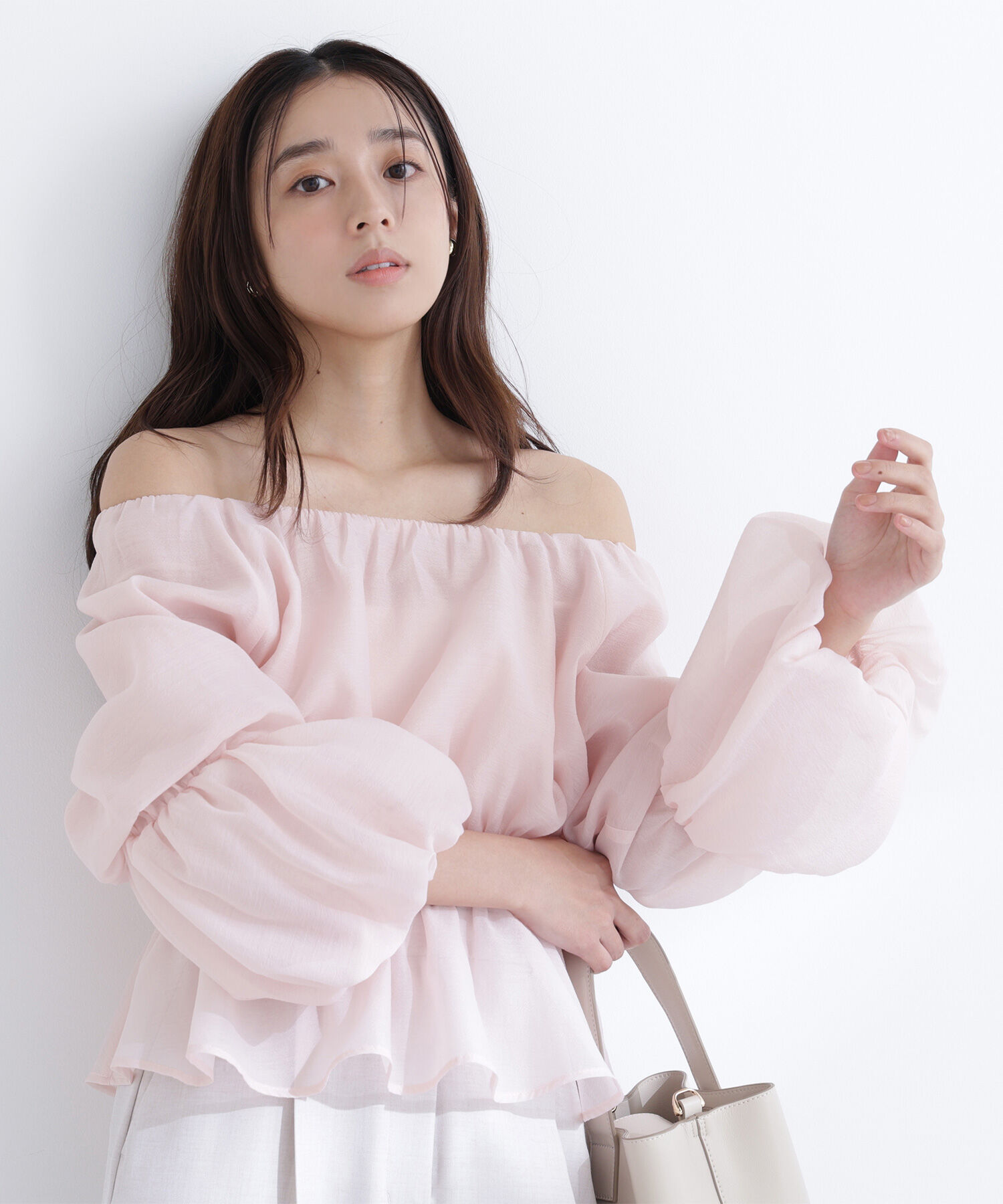  「シアーギャザーペプラムブラウス」|シャツ・ブラウス|